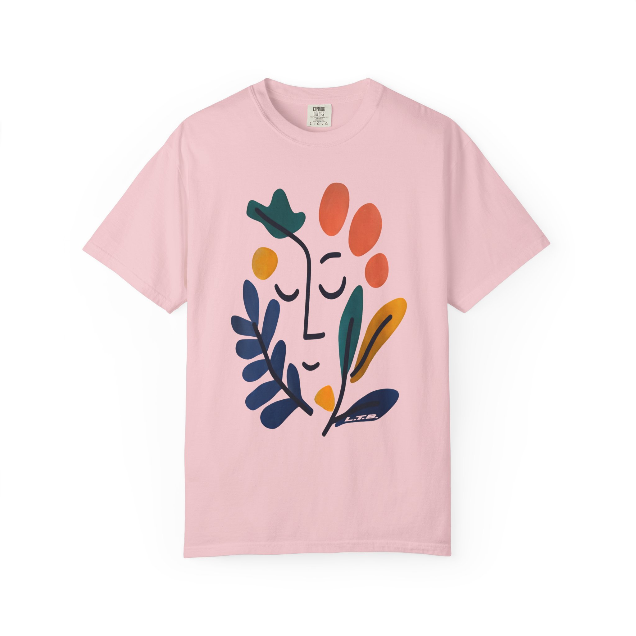 Abstract Floral Face T-Shirt — Minimalist Botanical Graphic Tee - Image 13