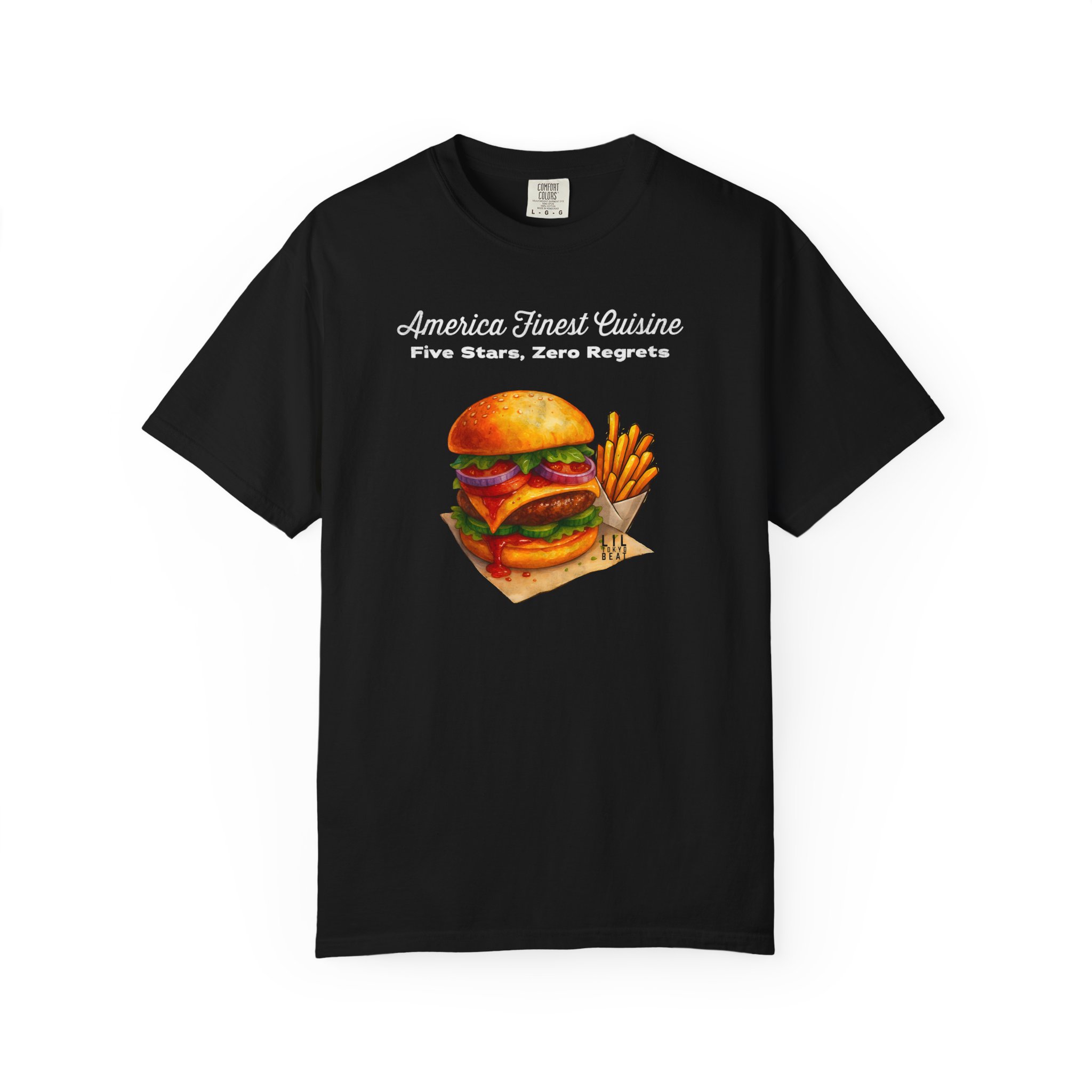 5-Star Burger T-Shirt | America Finest Cuisine Fast Food | Lil Tokyo Beat Streetwear, t0 - Image 11