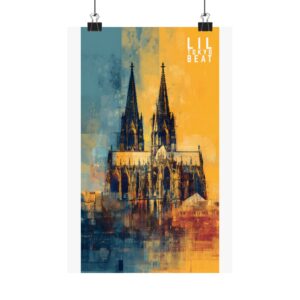 Modern Cathedral Art Poster – Abstract Gothic Architecture Print