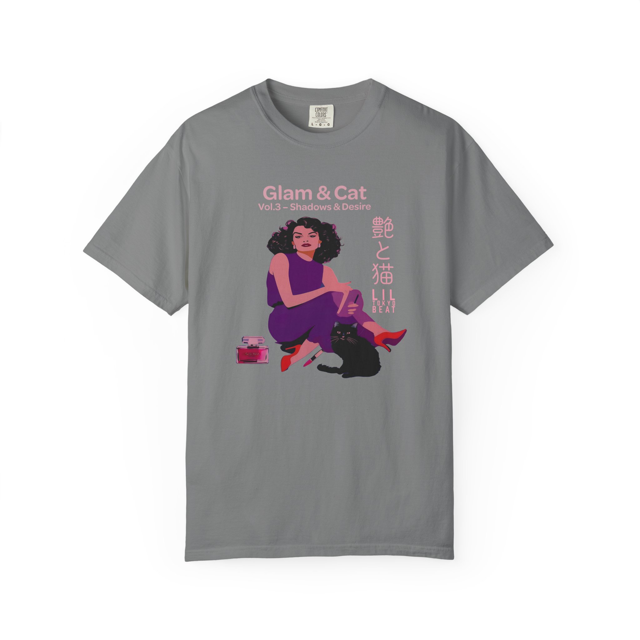 Japanese Cat & Glam Girl Aesthetic Graphic T-Shirt, Vol 3 - Shadows and Desire, Unisex Tee, Cat Lover Gift, Kawaii Shirt, Streetwear Style, t0 - Image 5
