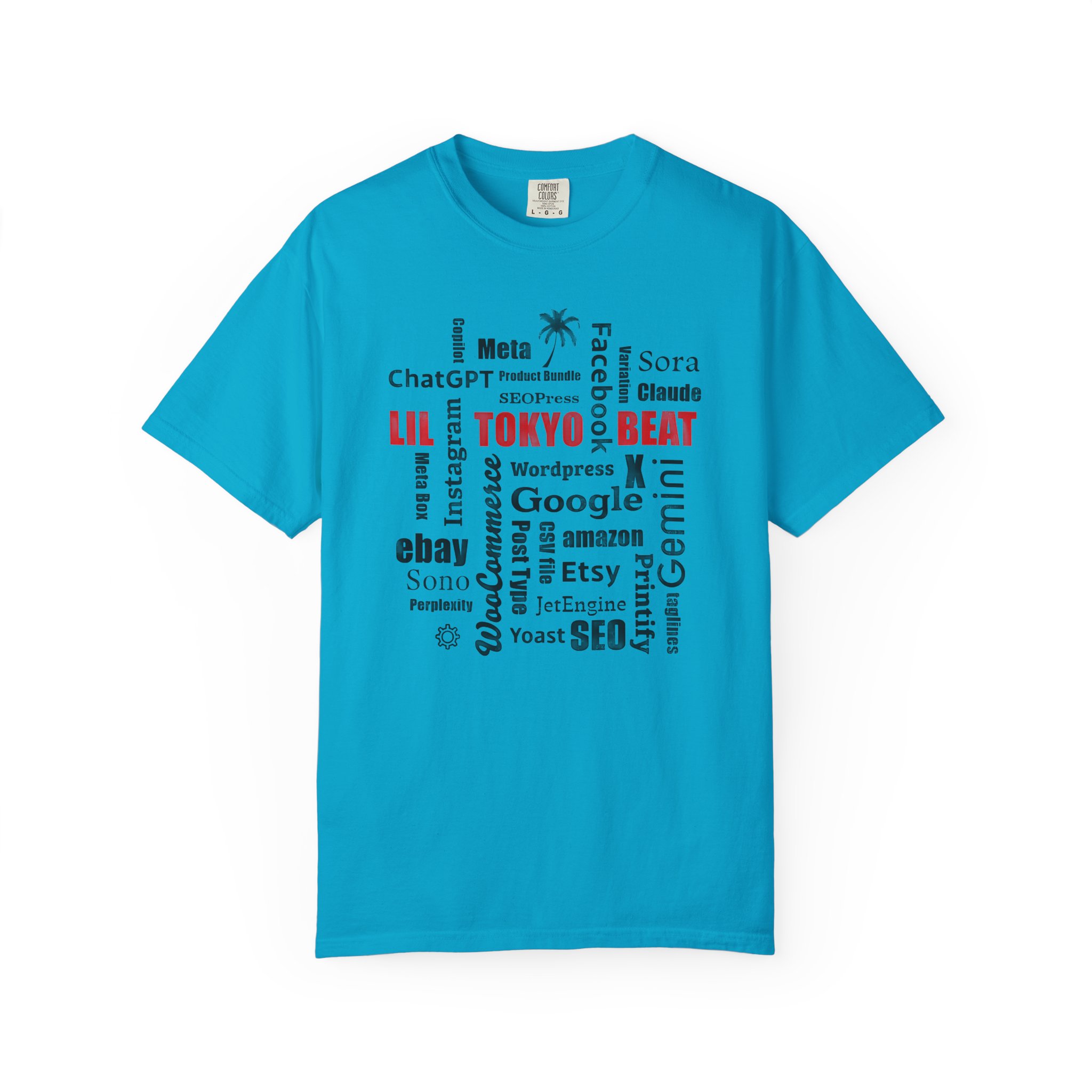 Tokyo Beat Word Cloud T-Shirt — Tech & SEO Graphic Tee, Letter Black - Image 7