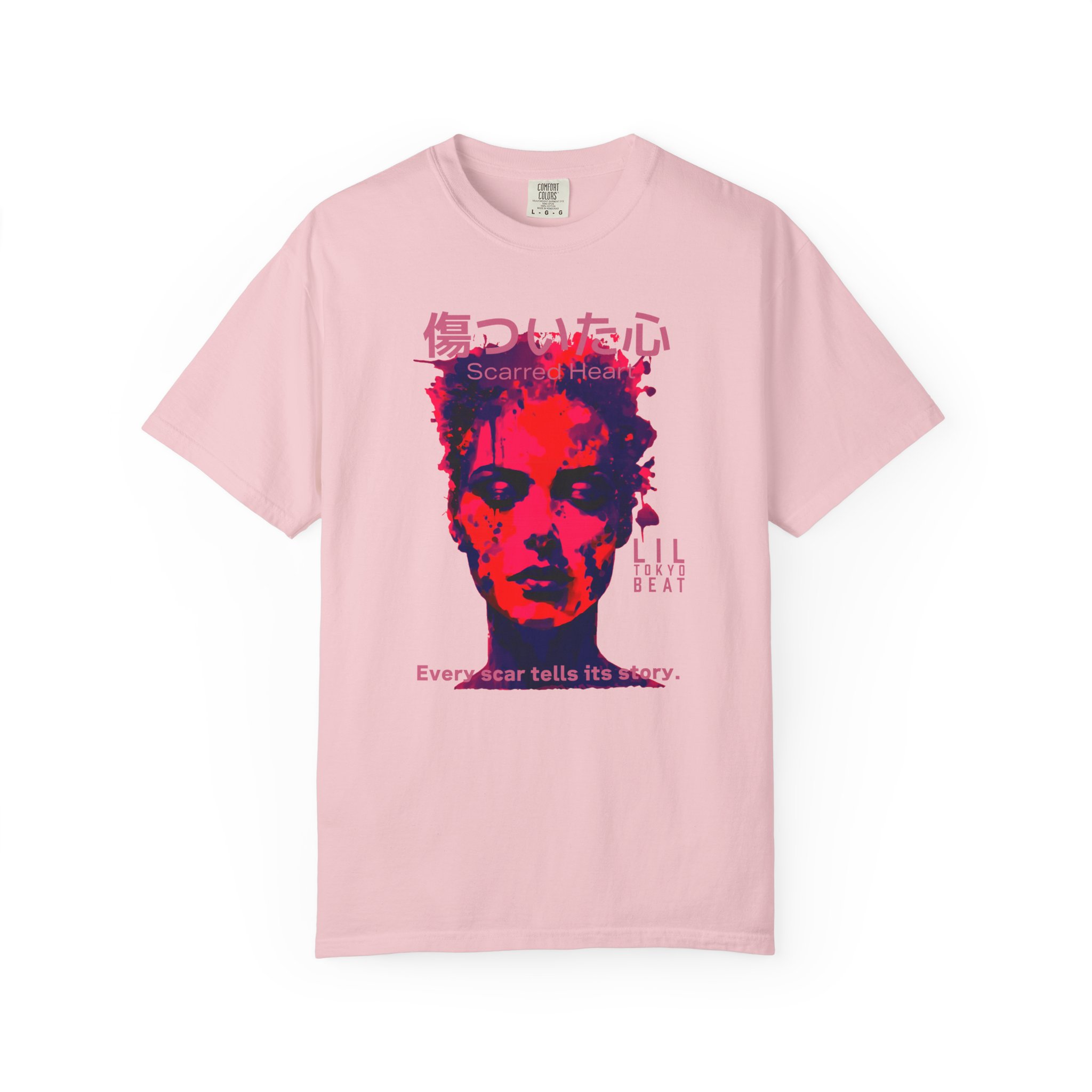 Scarred Heart Japanese Kanji T-Shirt - Inspirational Graphic Tee for Women, Unisex Tee, Bilingual Graphic Shirt, Kanji Script Tee. t7 - Image 7