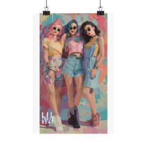Modern Girls Sunglasses Street Art Matte Poster | Kool Artful Timeless Wall Decor