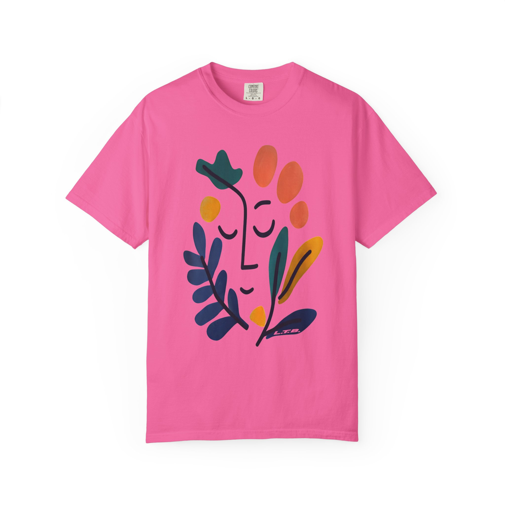 Abstract Floral Face T-Shirt — Minimalist Botanical Graphic Tee - Image 14