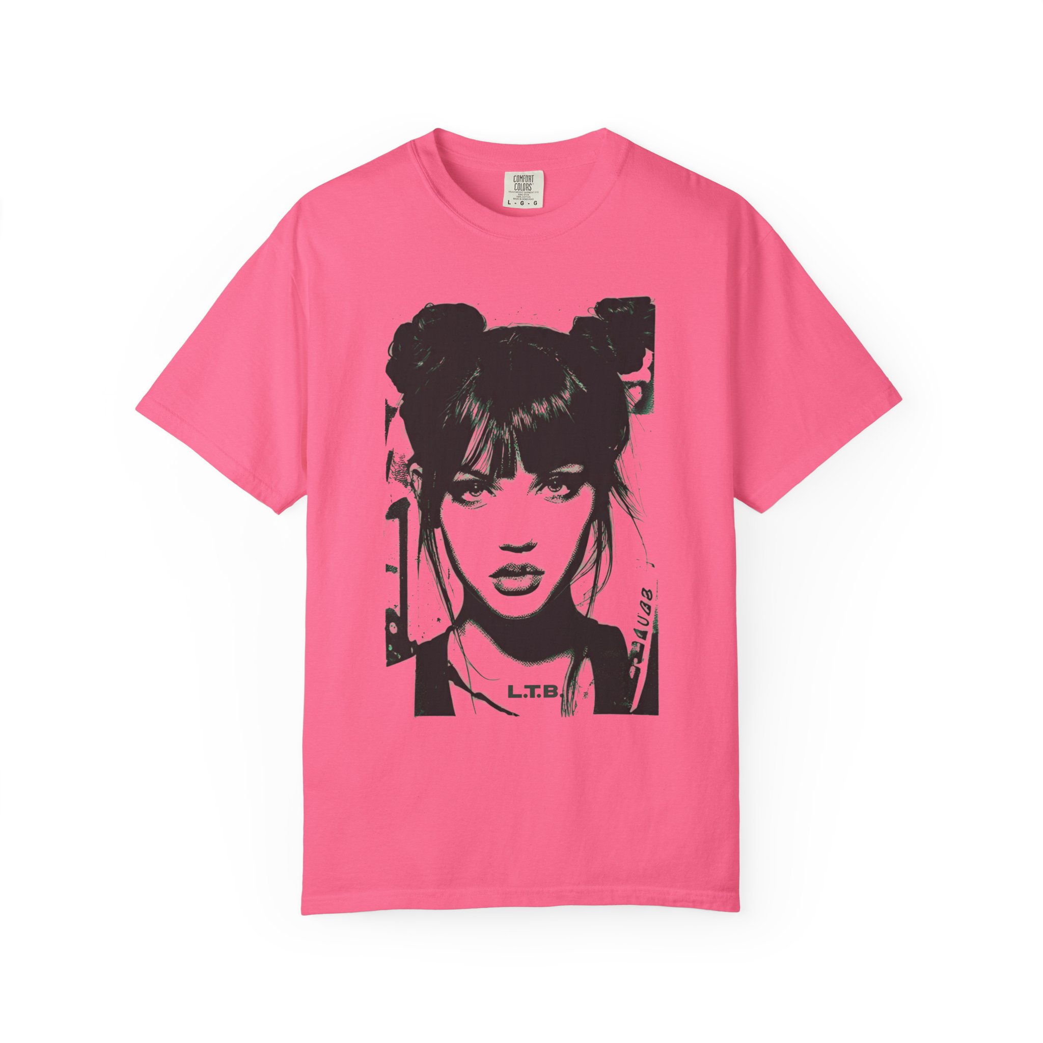 Graphic Portrait T‑Shirt — Black & White Femme Art Tee - Image 13