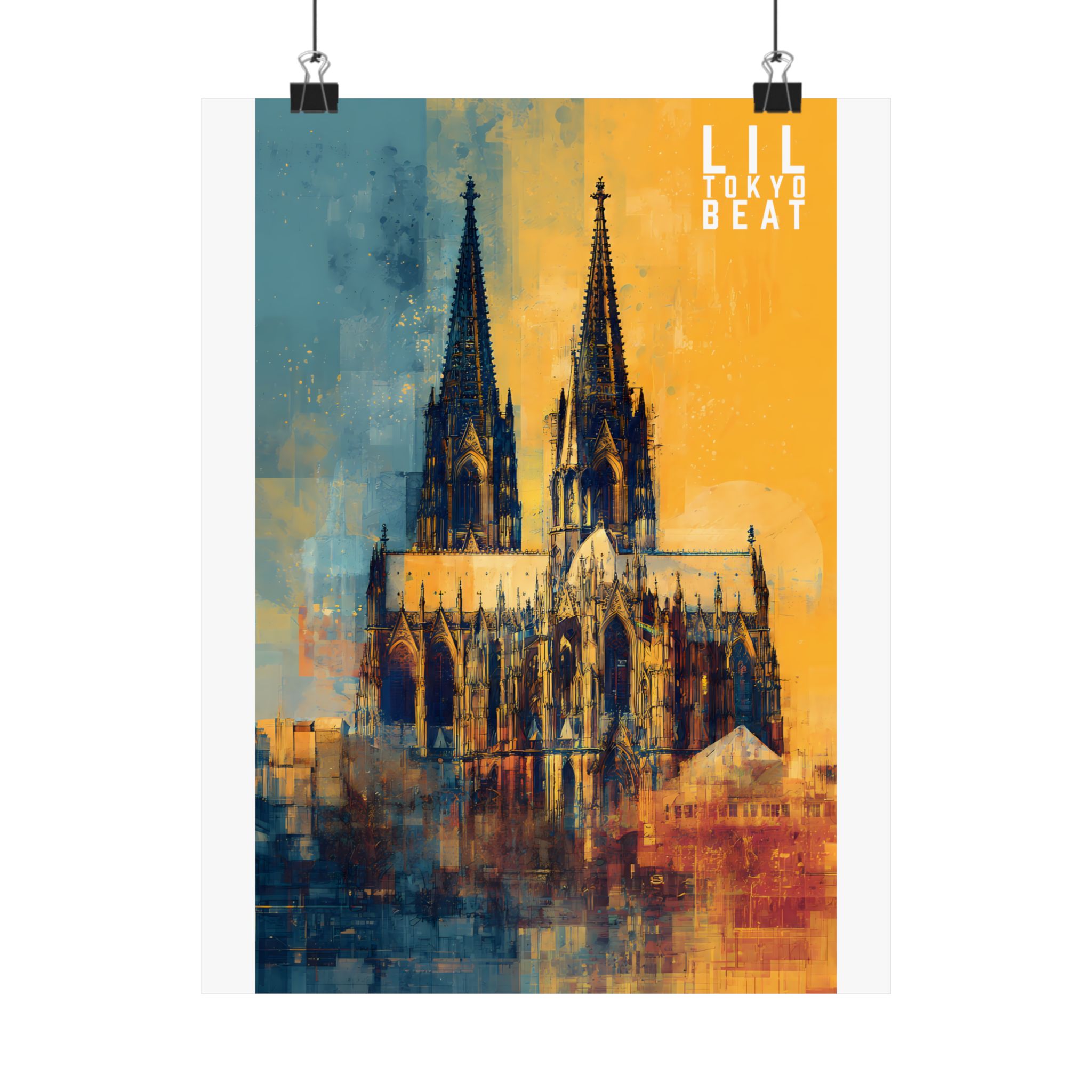 Modern Cathedral Art Poster – Abstract Gothic Architecture Print - Image 3