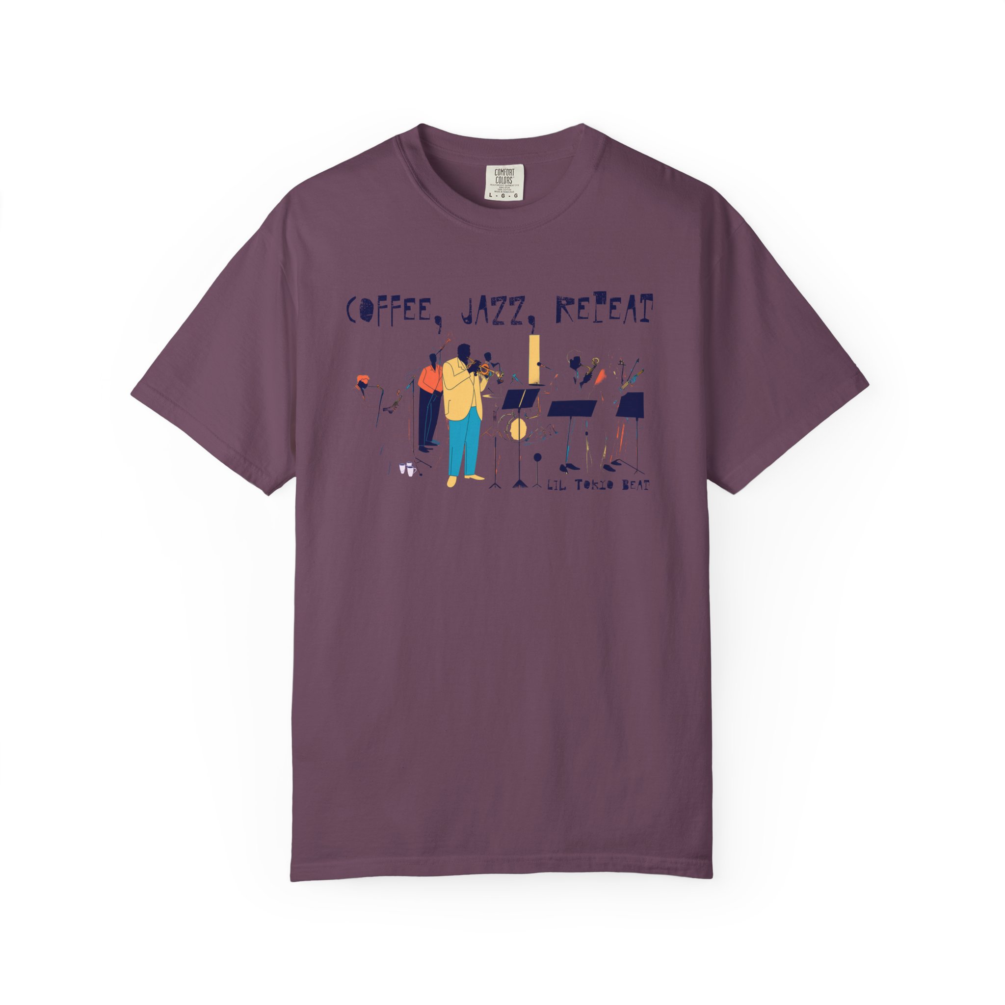 Coffee Jazz Repeat Jazz T-Shirt, Unisex Tee, Jazz Streaming Scene Shirt, Gift for Jazz Fans - Unisex Garment-Dyed Tee, Jazz Lover Shirt, t7 - Image 12
