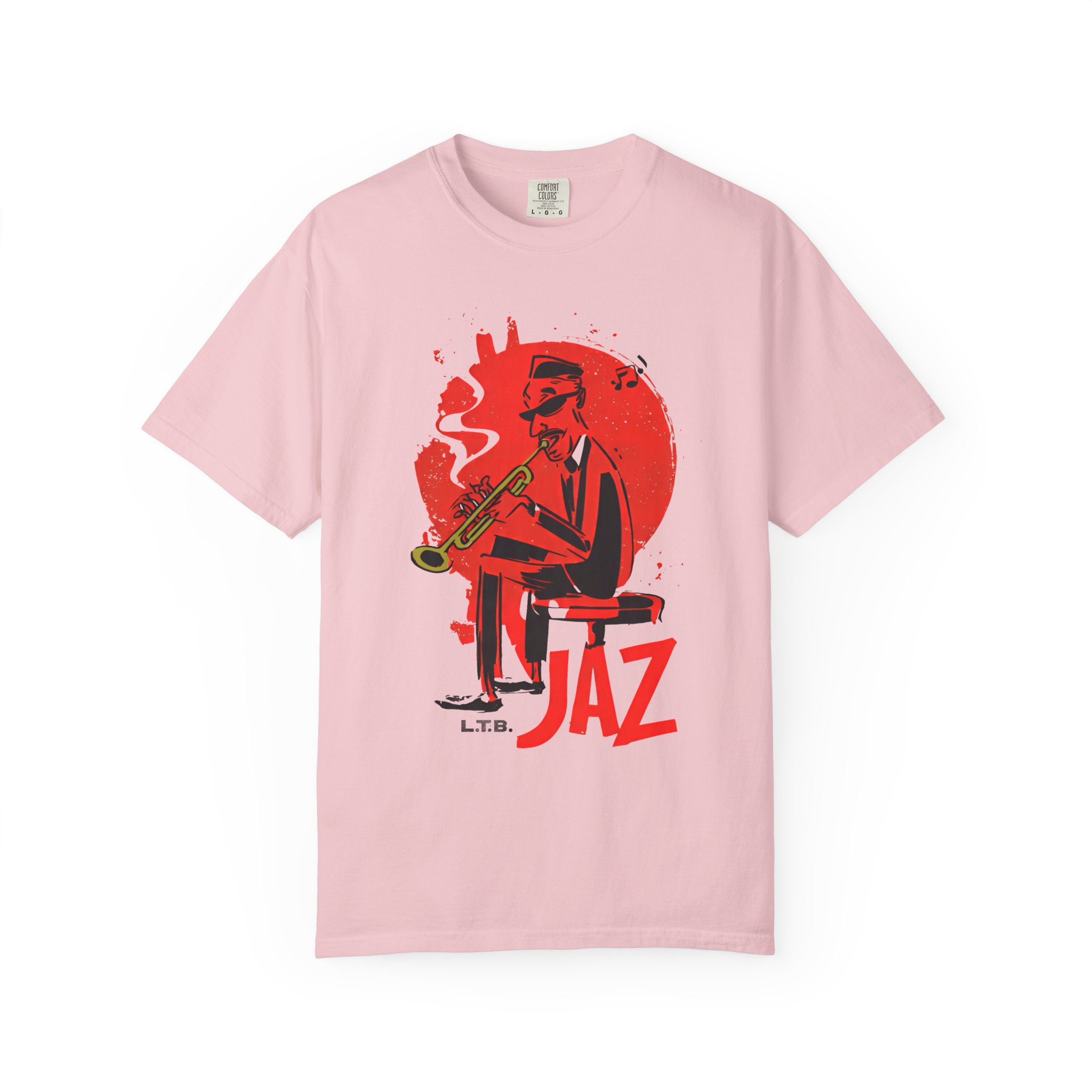 Smoky Jazz Trumpet T-Shirt — Red Circle Modern Music Art Tee - Image 13