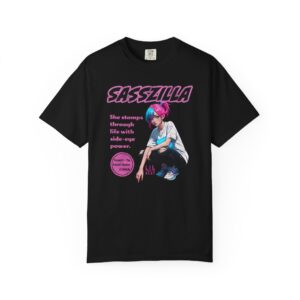 SASSZILLA Streetwear T-Shirt – Bold Anime Girl Power Graphic Tee, Series #1