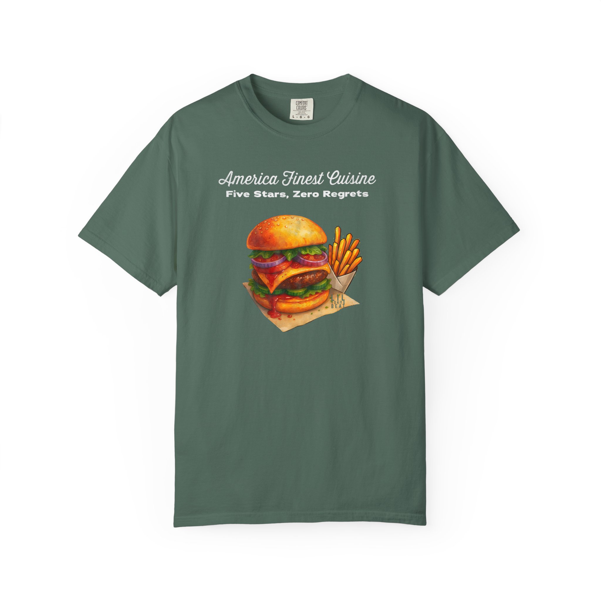 5-Star Burger T-Shirt | America Finest Cuisine Fast Food | Lil Tokyo Beat Streetwear, t0 - Image 6