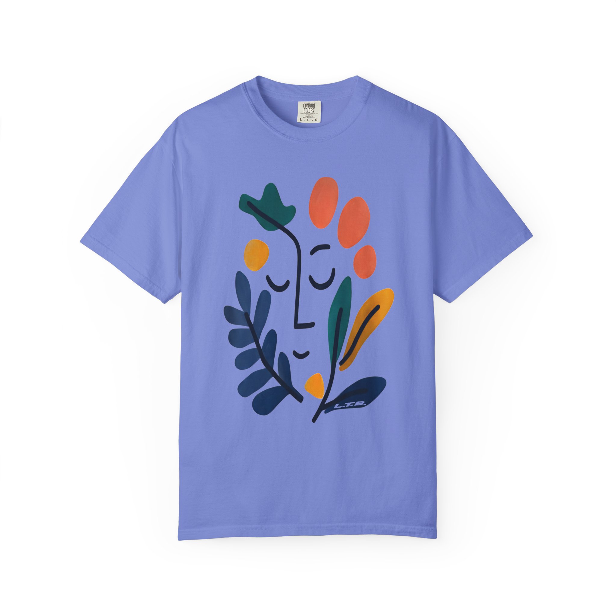 Abstract Floral Face T-Shirt — Minimalist Botanical Graphic Tee - Image 10