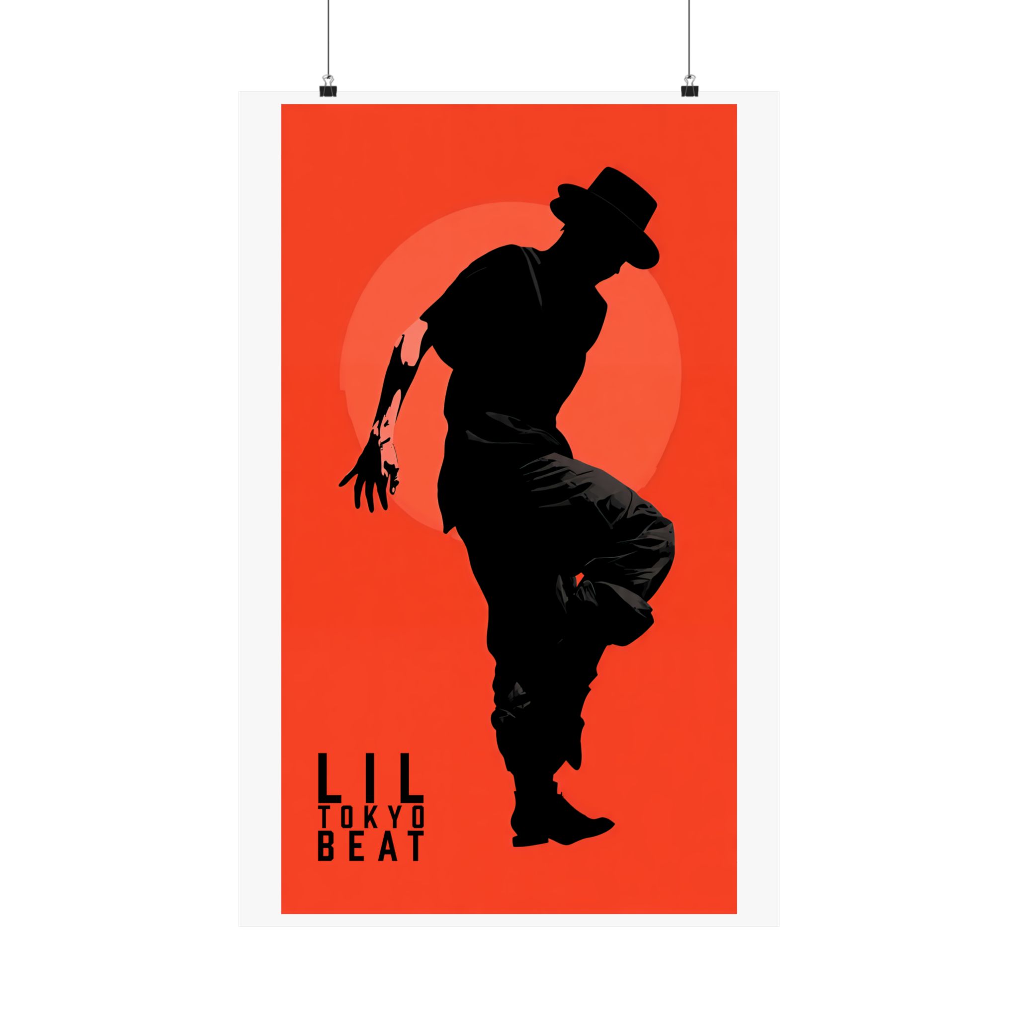 Modern Street Dancer Silhouette Poster | Bold Red Wall Art Print - Image 16