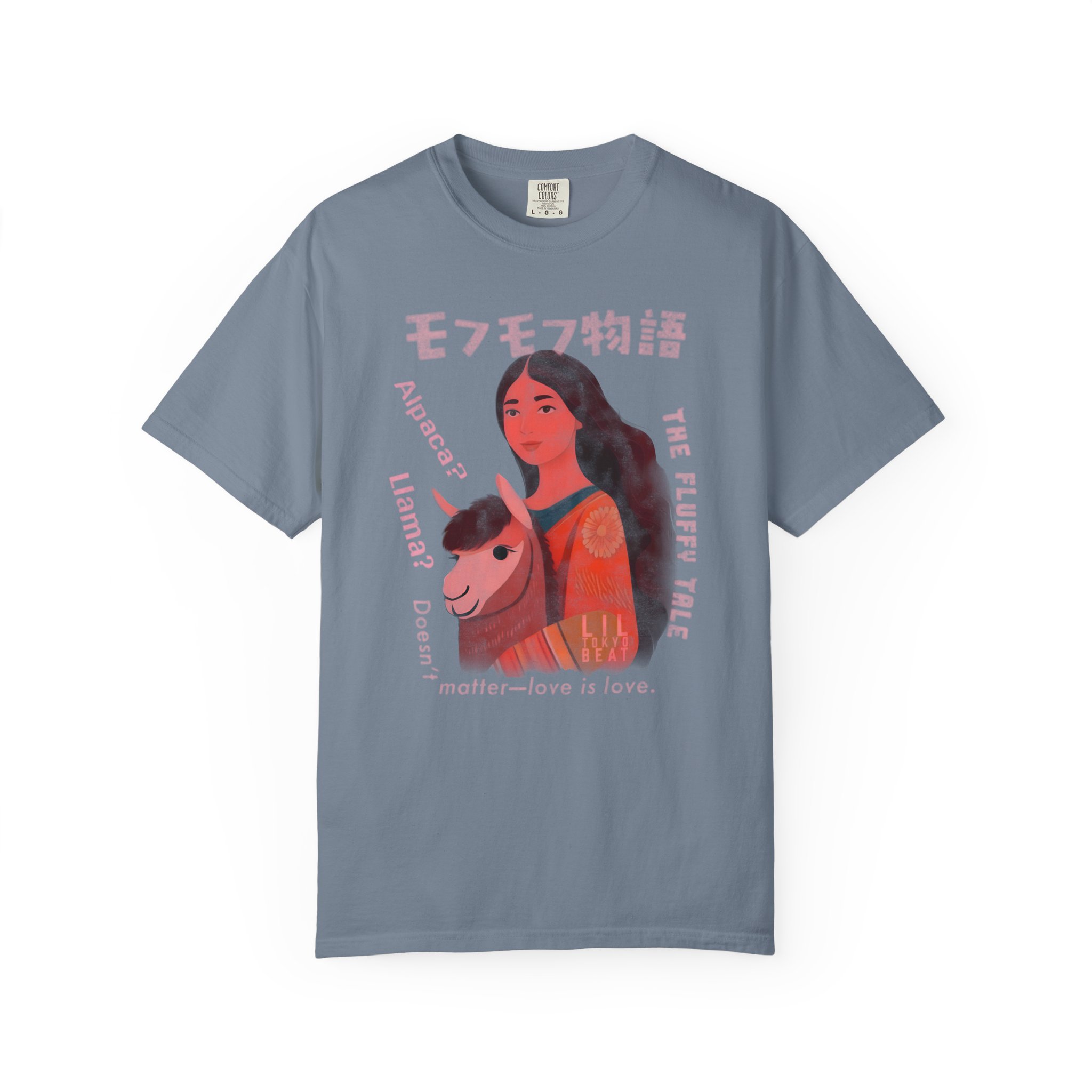 Fluffy Alpaca Llama Girl T-Shirt, Love Is Love Tee, Cute Animal Lover Top, Kawaii Graphic Shirt, Japanese Inspired Design, t0 - Image 7