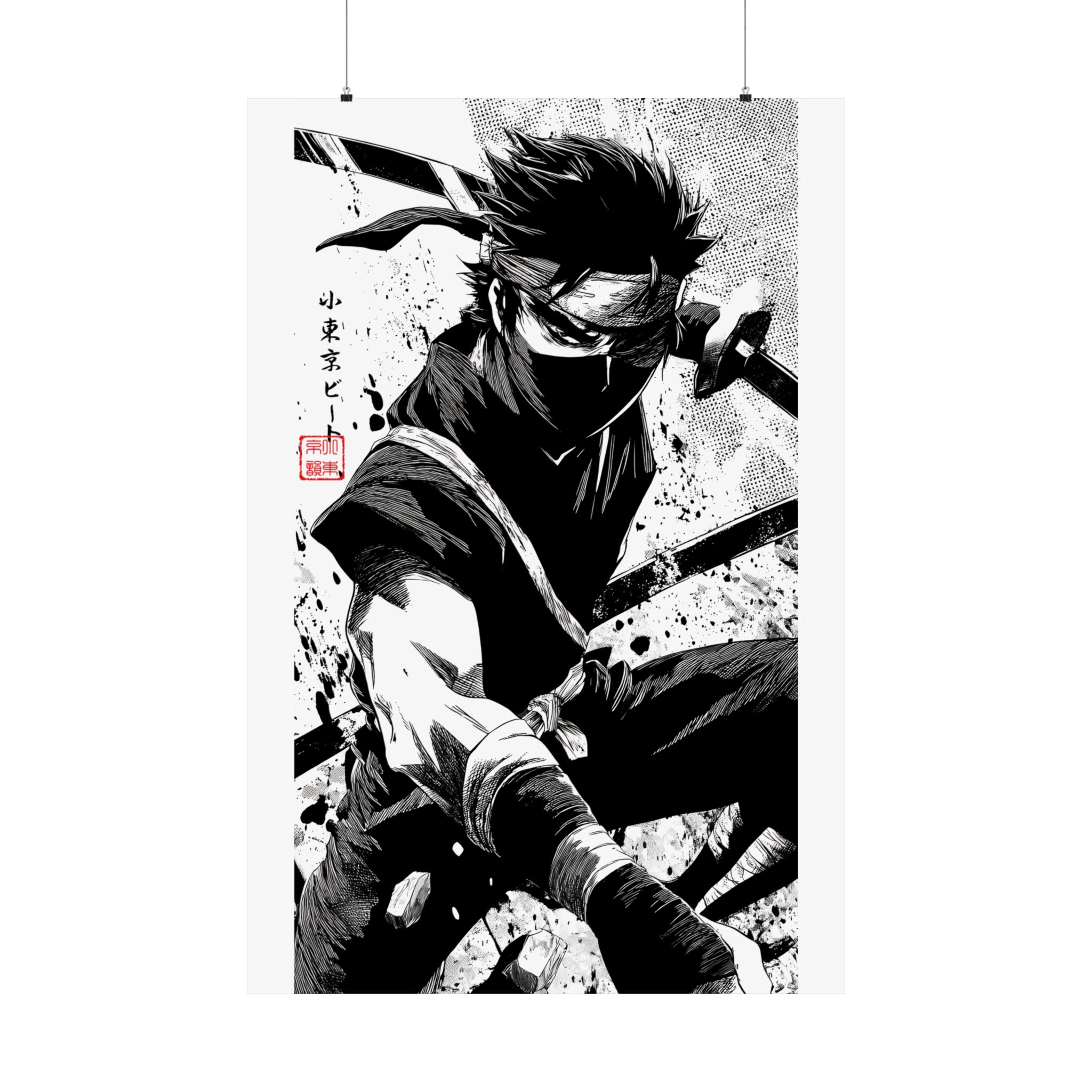 Ninja Black & White Matte Vertical Poster — Japanese Warrior Art Print - Image 13