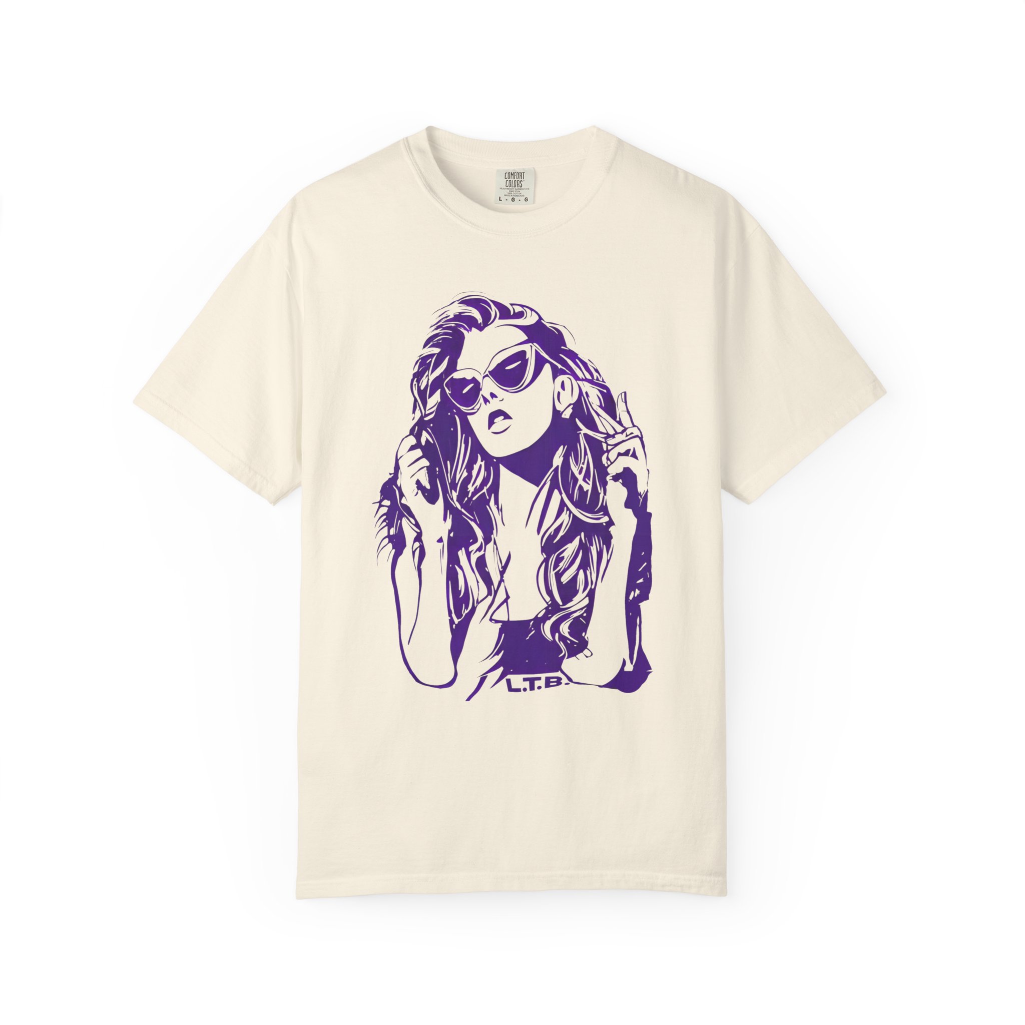 Retro Sunglasses Girl T-Shirt – Music Festival Aesthetic Graphic Tee - Image 2