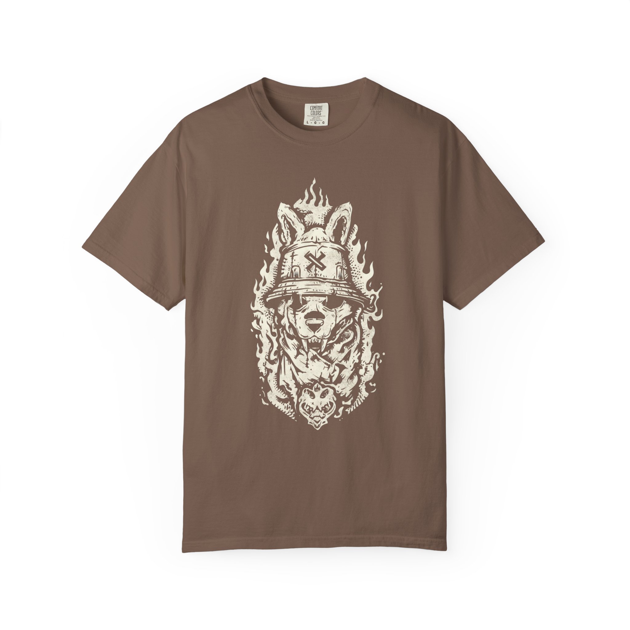 Hellhound Warrior T-Shirt – Gothic Dog Graphic Tee for Dark Streetwear Fans - Image 3