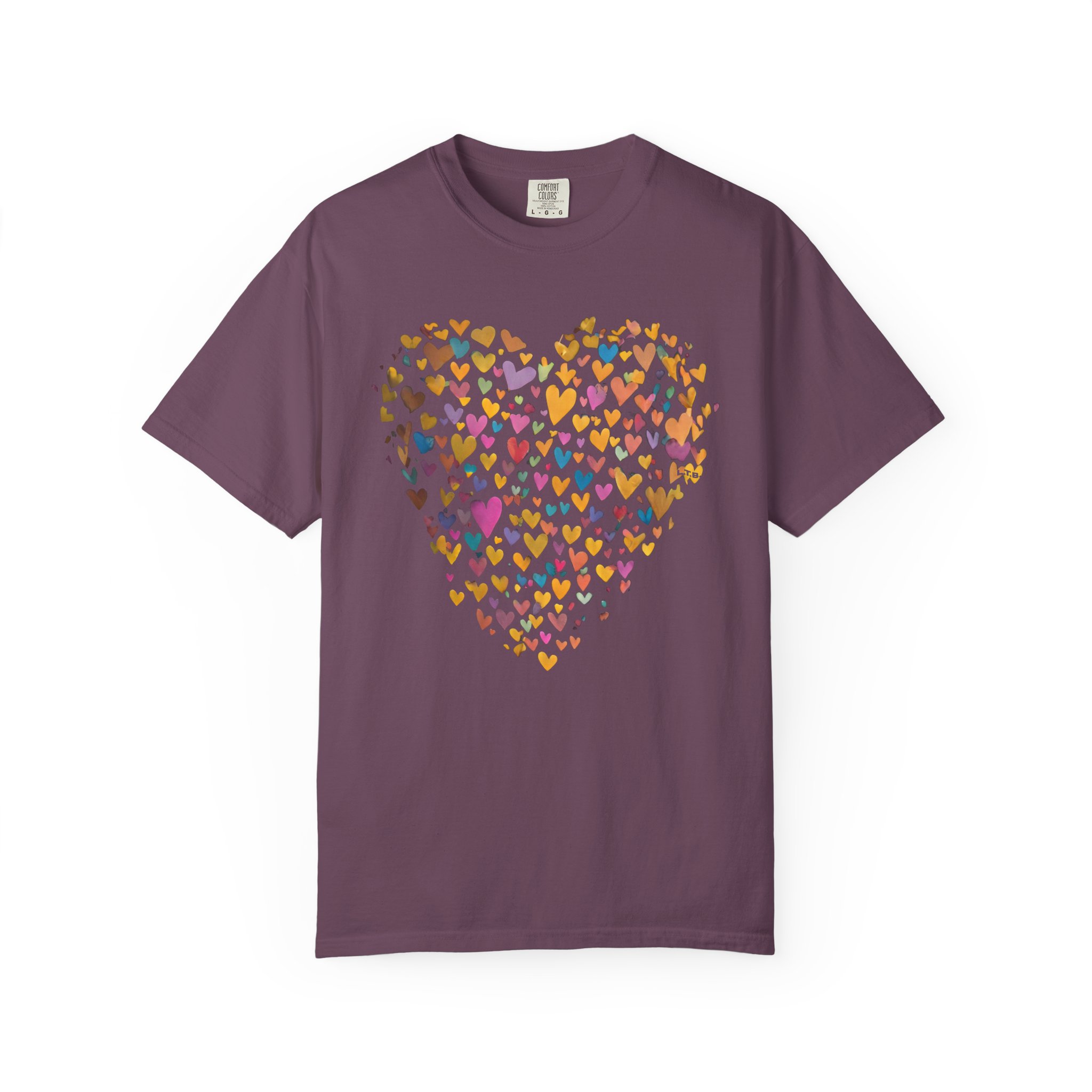 Colorful Heart Collage T-Shirt – Cute Valentine Love Art Tee Gift - Image 13