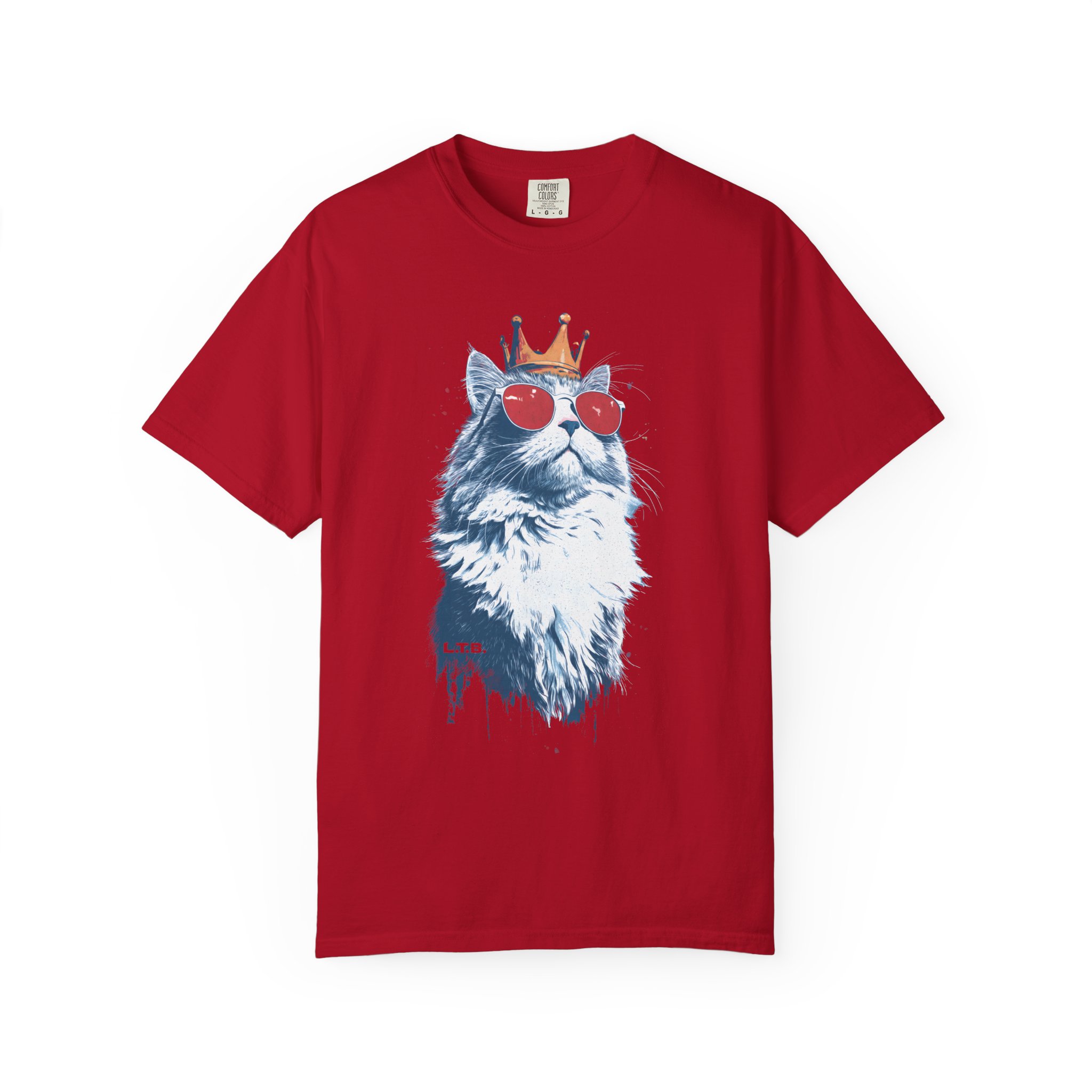 Cat King T-Shirt — Regal Cat with Crown & Sunglasses Graphic Streetwear Tee - Image 15