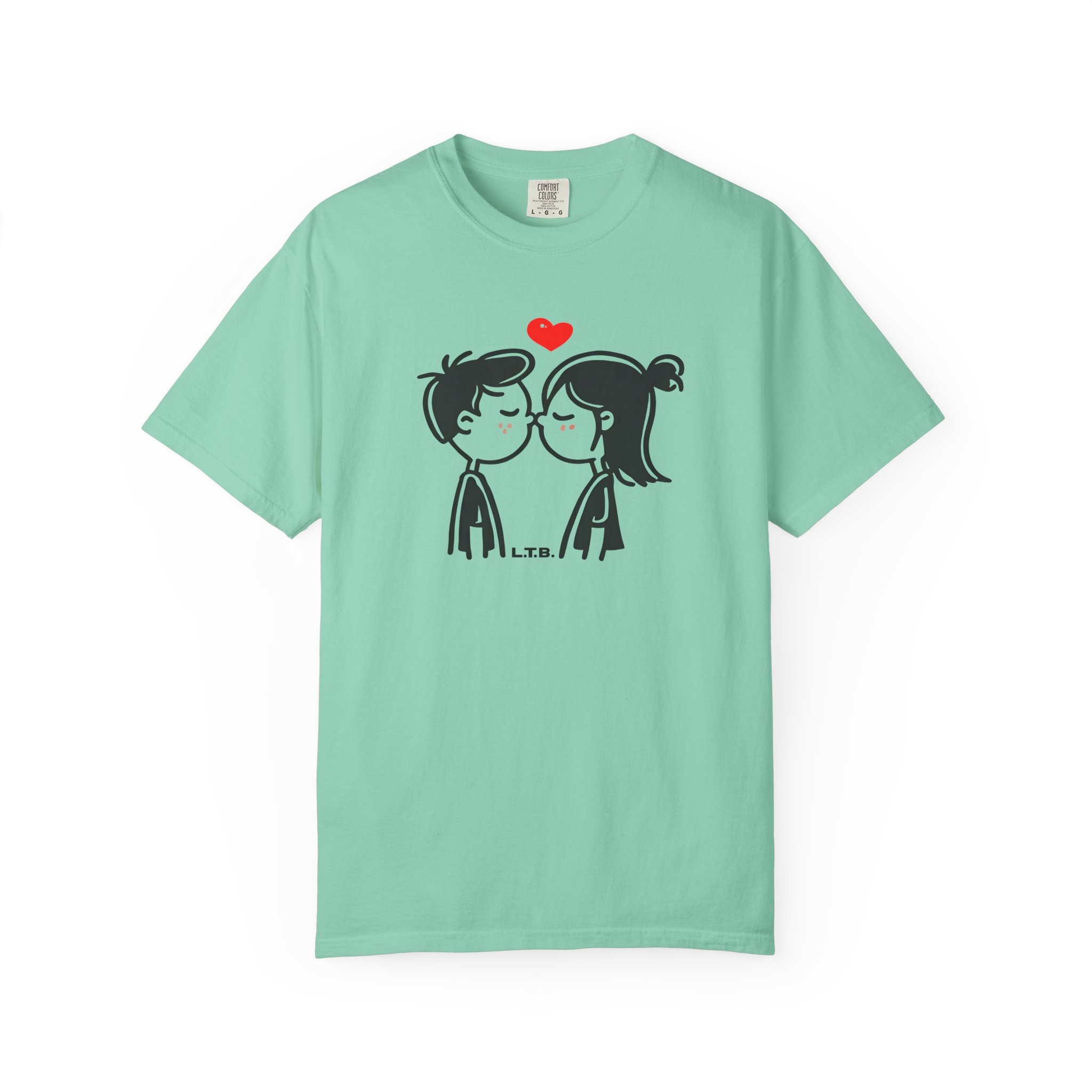 Cute Couple Near Kiss T-Shirt – Minimal Valentine Love Graphic Tee - Image 6