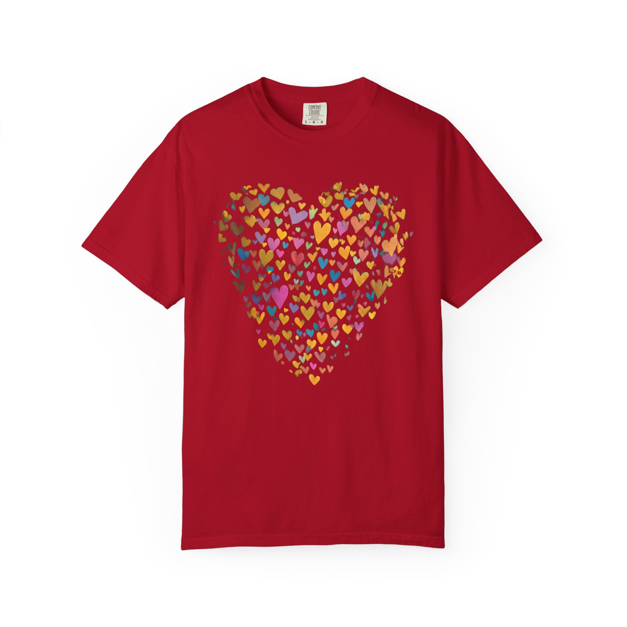 Colorful Heart Collage T-Shirt – Cute Valentine Love Art Tee Gift - Image 15