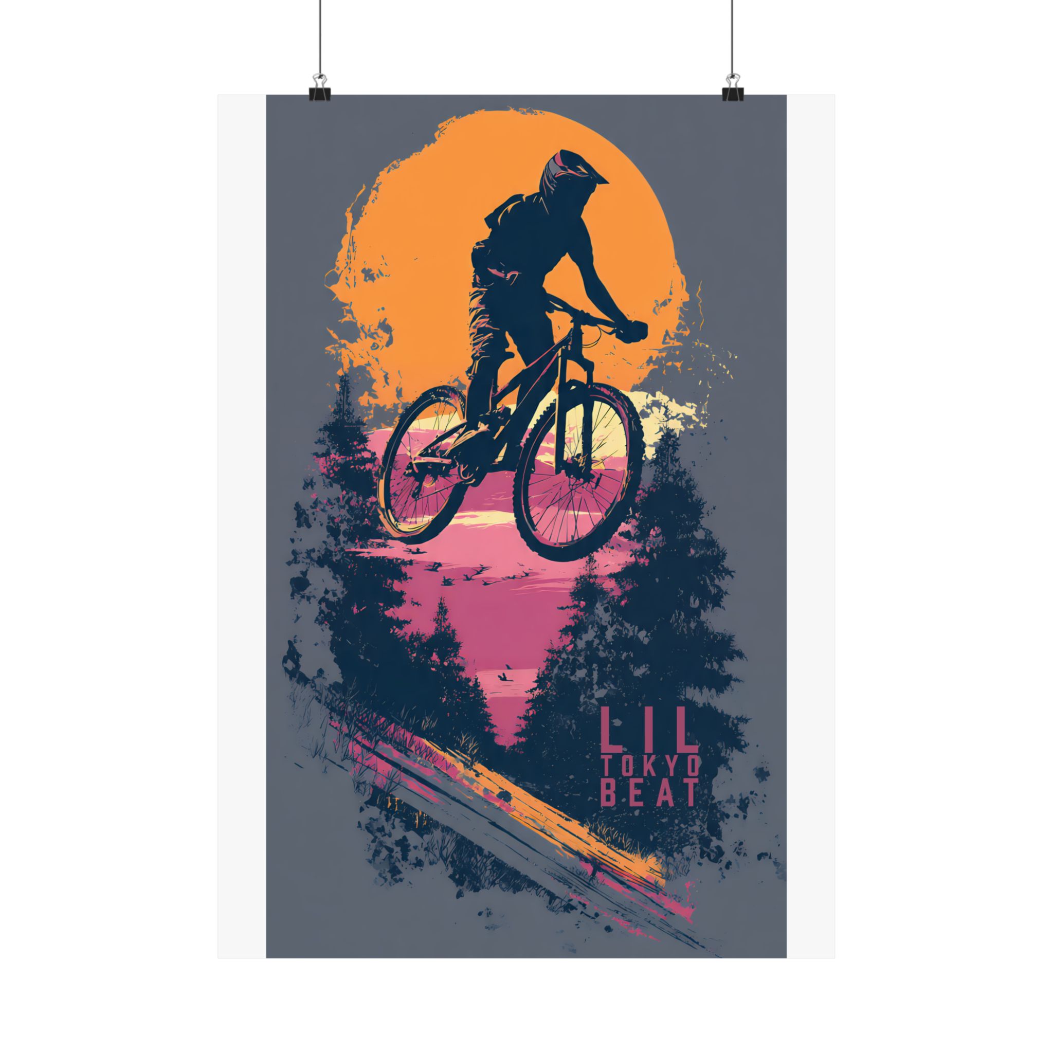 Mountain Bike Matte Sunset Poster | Neon Urban Sports Wall Art - Image 15