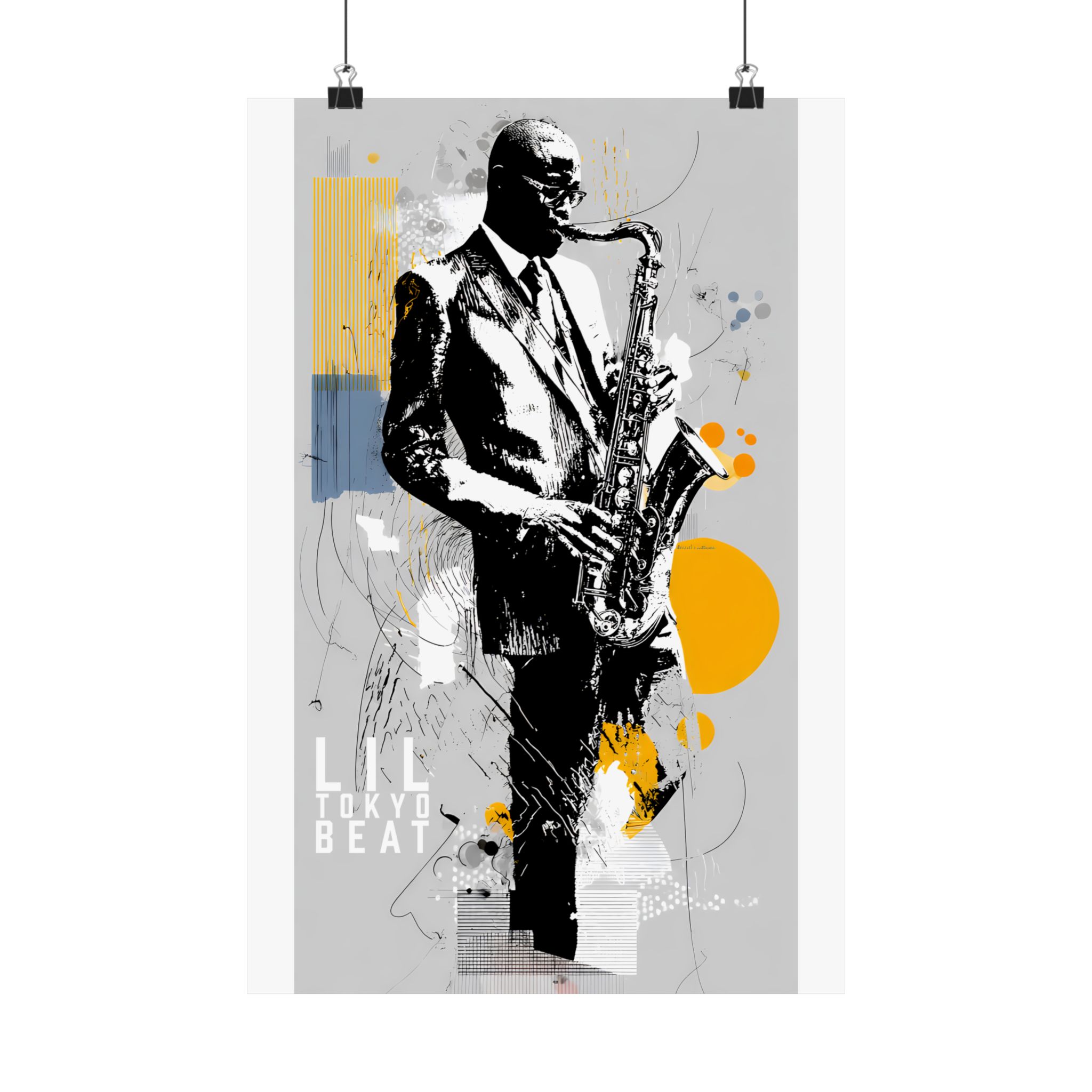 Modern Jazz Saxophonist Poster — Abstract Music Art Matte Vertical Print - Image 5