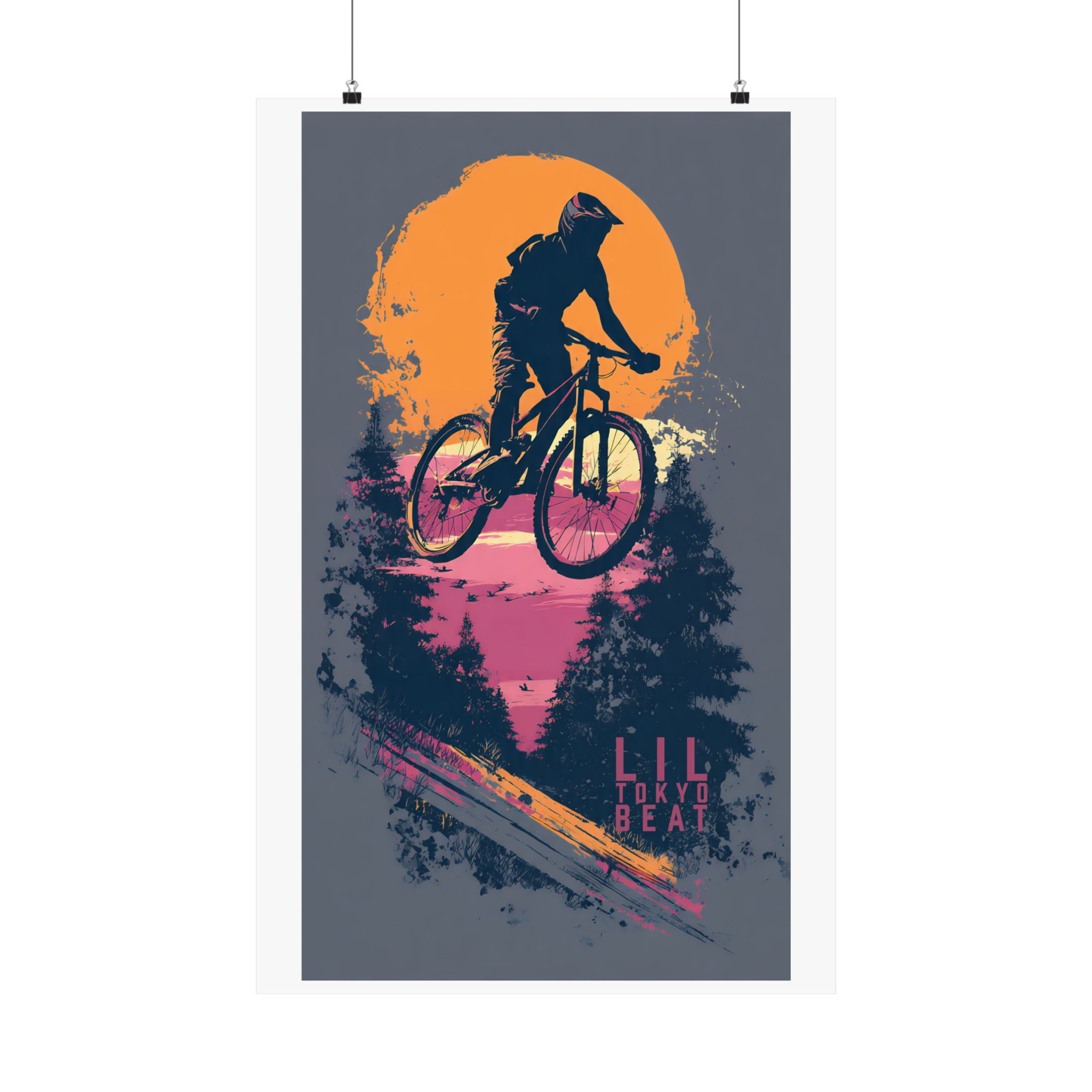 Mountain Bike Matte Sunset Poster | Neon Urban Sports Wall Art - Image 18