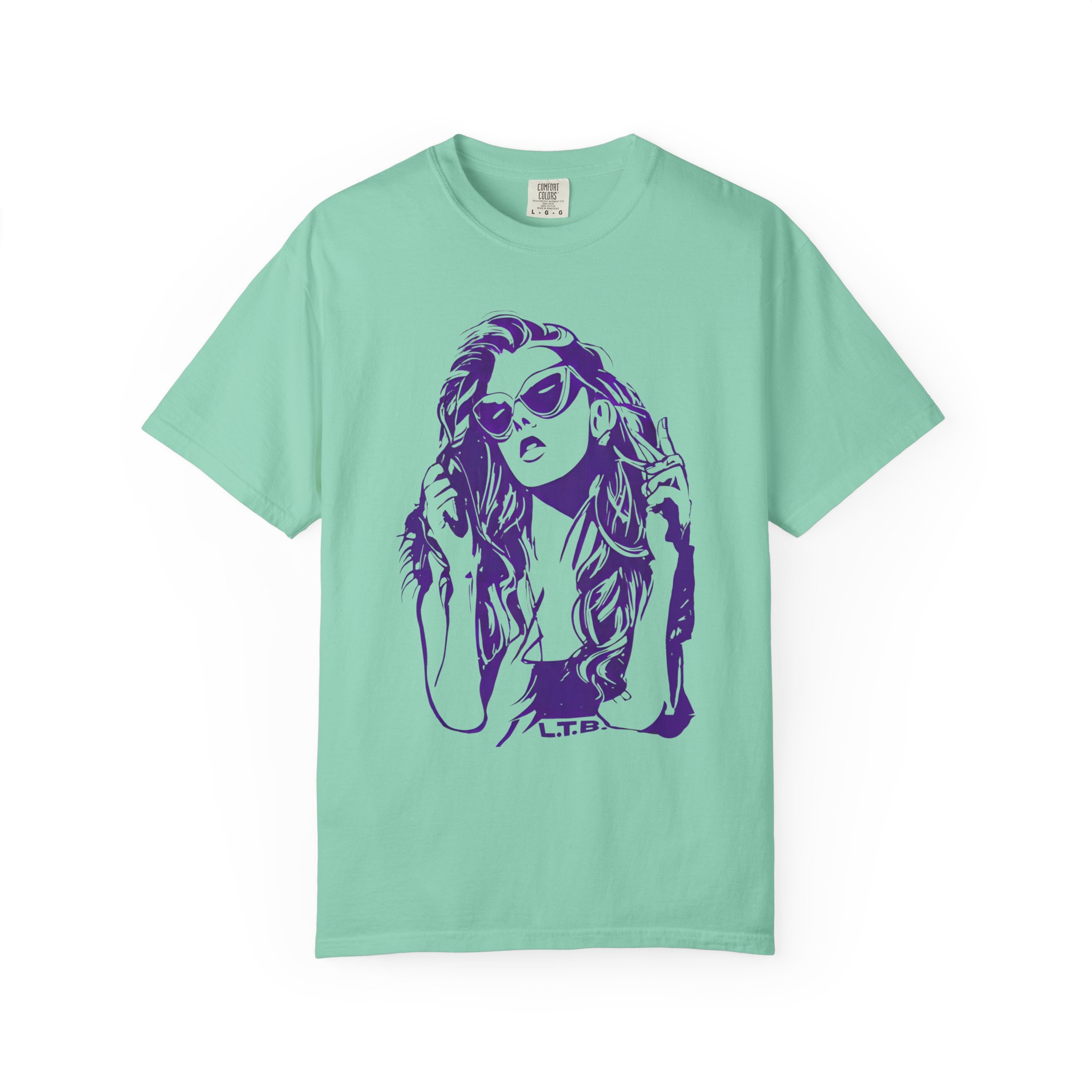 Retro Sunglasses Girl T-Shirt – Music Festival Aesthetic Graphic Tee - Image 5
