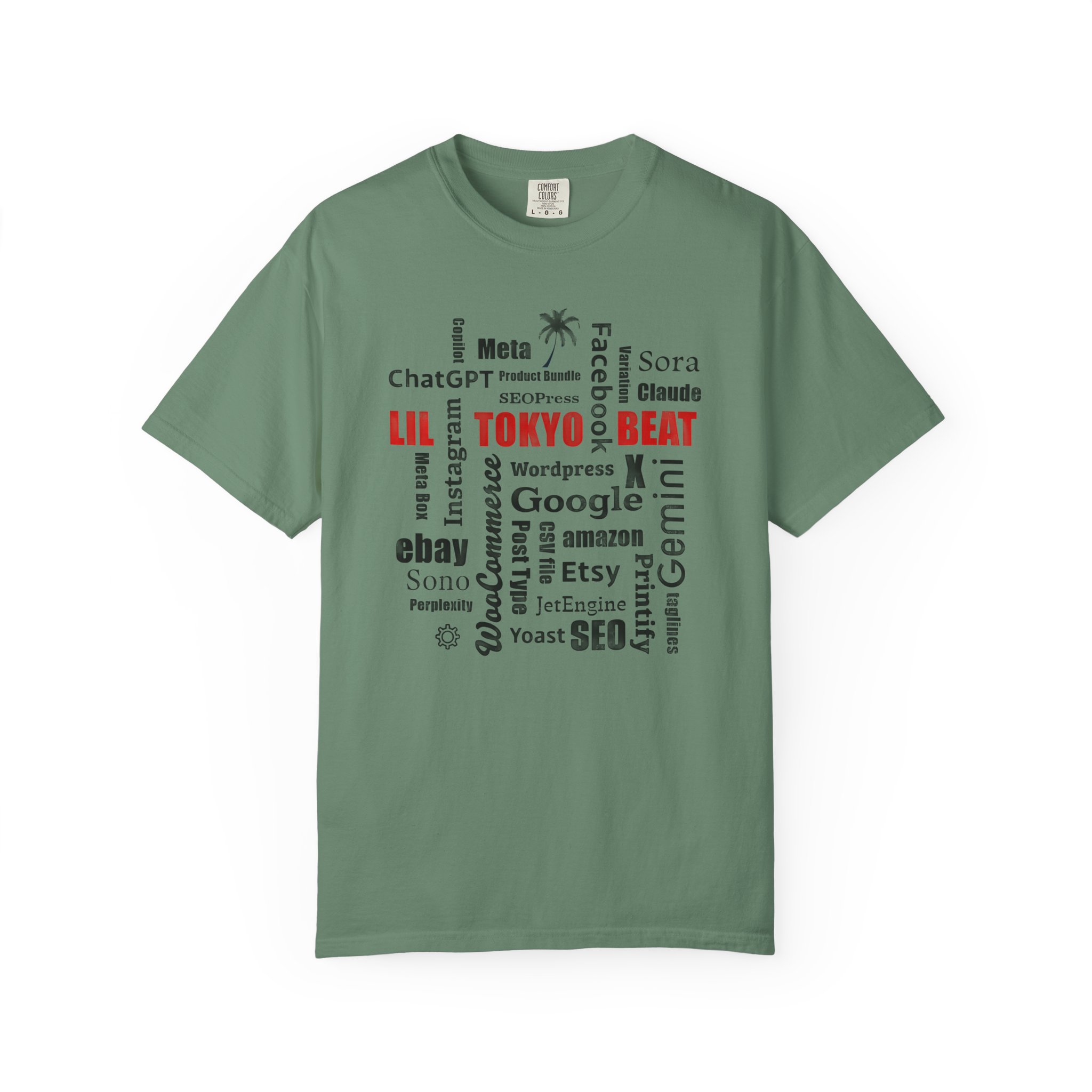 Tokyo Beat Word Cloud T-Shirt — Tech & SEO Graphic Tee, Letter Black - Image 6