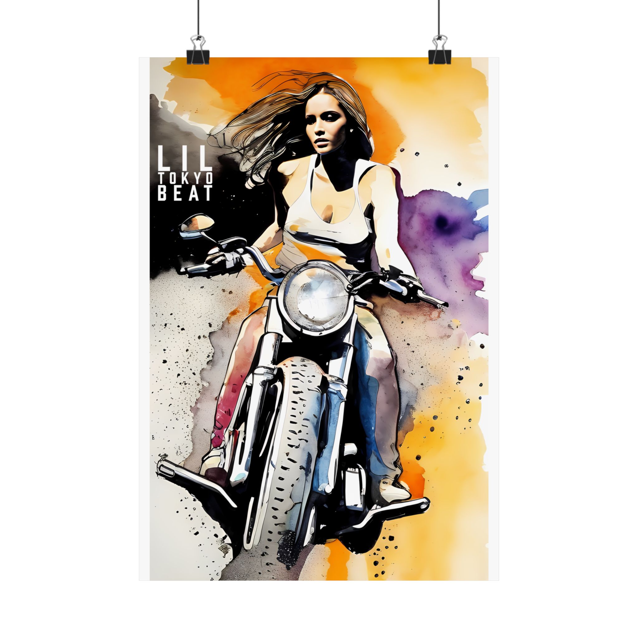 Motorcycle Girl Wall Art | Tokyo Street Style Poster - Image 3