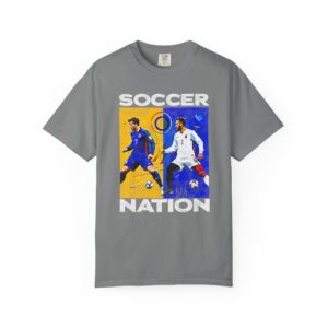 Soccer Nation Graphic T-Shirt — Retro Player Split-Image Tee, Edition 2