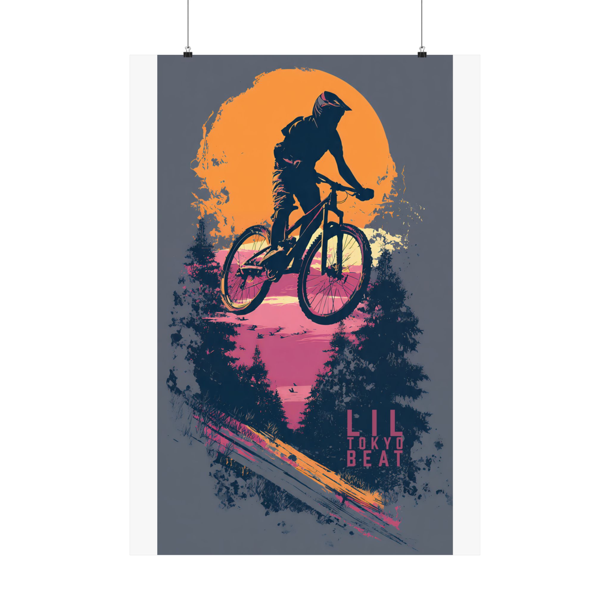 Mountain Bike Matte Sunset Poster | Neon Urban Sports Wall Art - Image 22