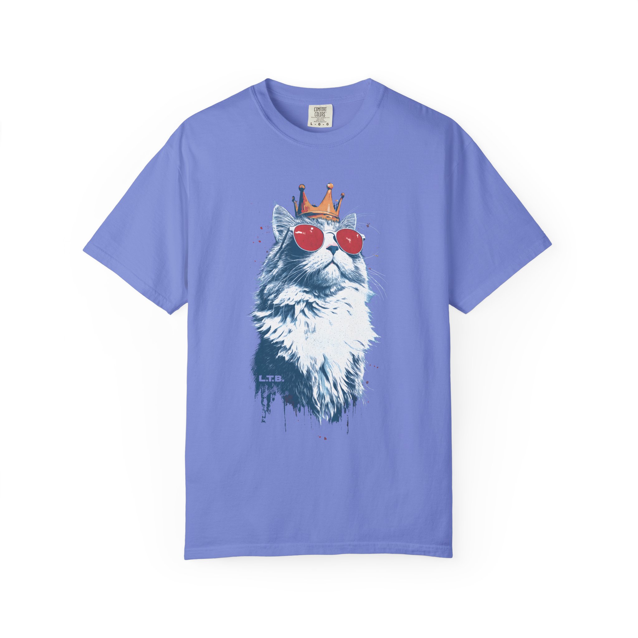 Cat King T-Shirt — Regal Cat with Crown & Sunglasses Graphic Streetwear Tee - Image 9