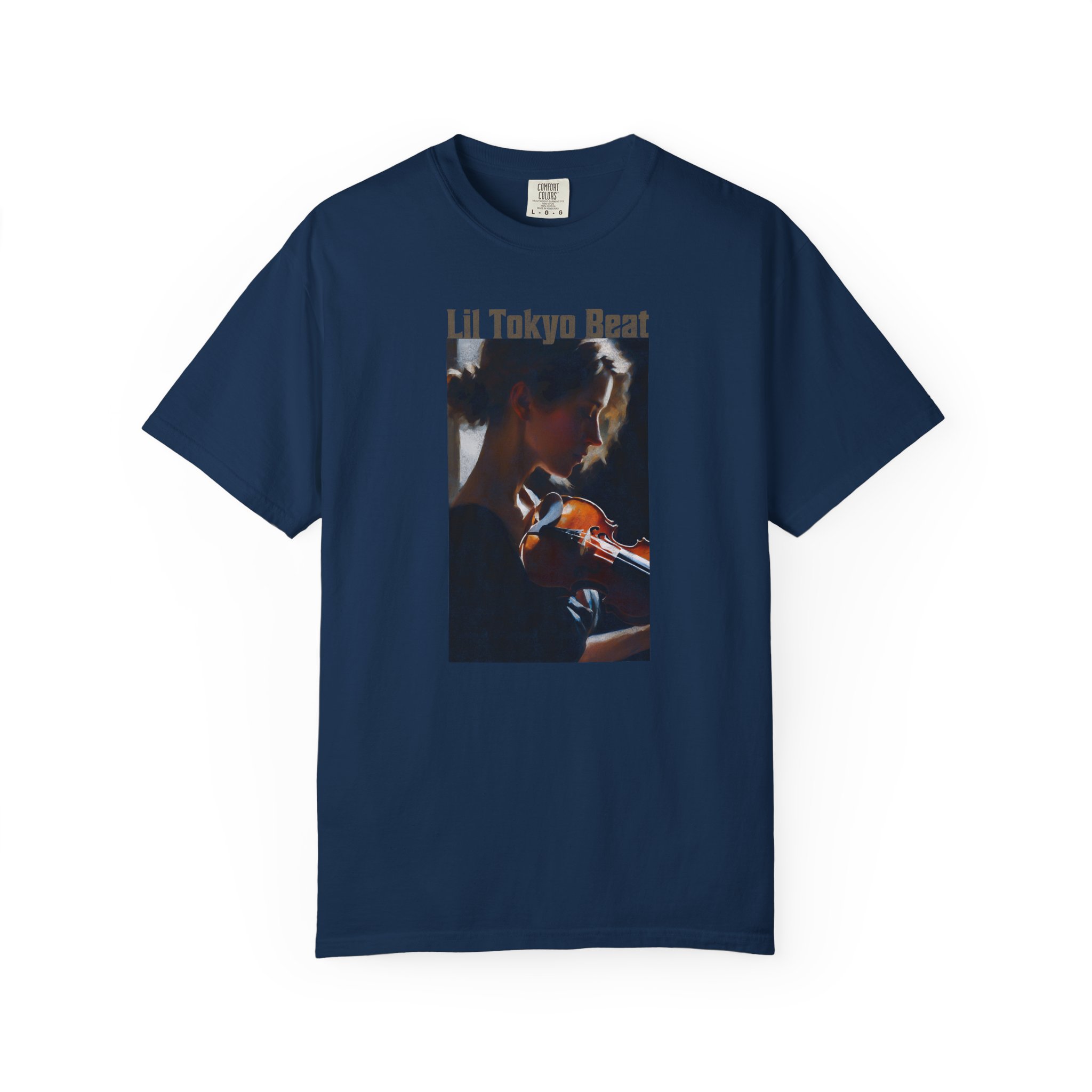 Lil Tokyo Beat Violin Art Tee, grunge Rust Color t-shirts, Emotional Music-Inspired Streetwear, Everyday Wear, t0 - Image 11