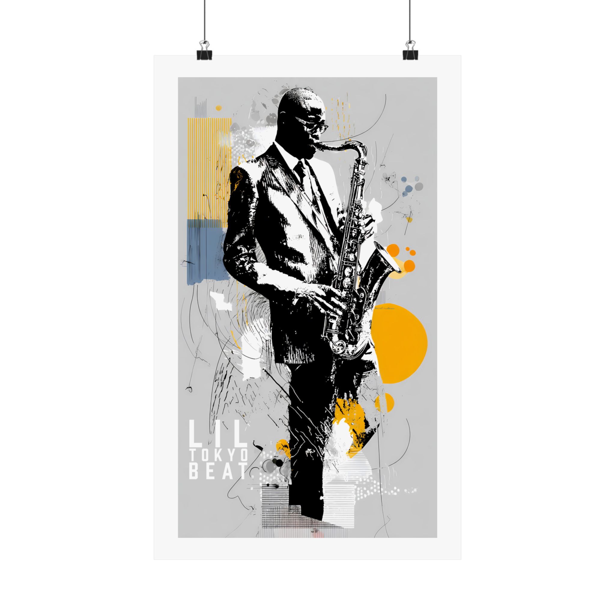 Modern Jazz Saxophonist Poster — Abstract Music Art Matte Vertical Print - Image 7