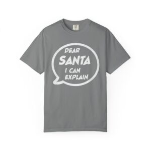 Dear Santa I Can Explain Christmas T-Shirt — Funny Holiday Tee, Letter White