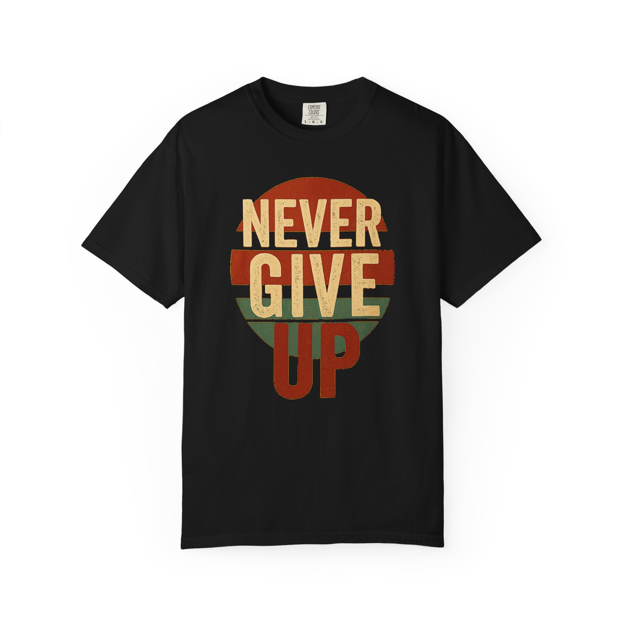 Never Give Up T-Shirt — Vintage Striped Motivational Tee - Image 11