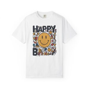 Happy Birthday Smiley Face T-Shirt | Retro Party Graphic Tee
