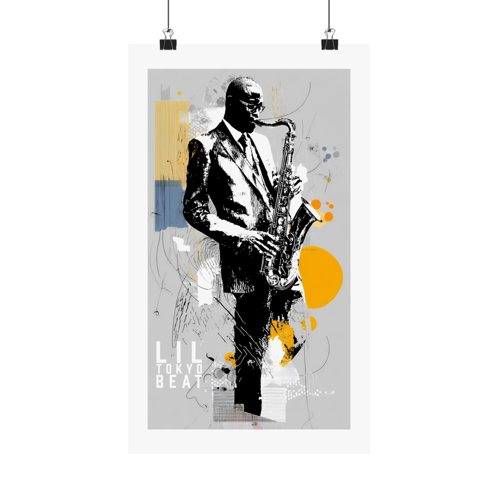 Modern Jazz Saxophonist Poster — Abstract Music Art Matte Vertical Print - Image 2
