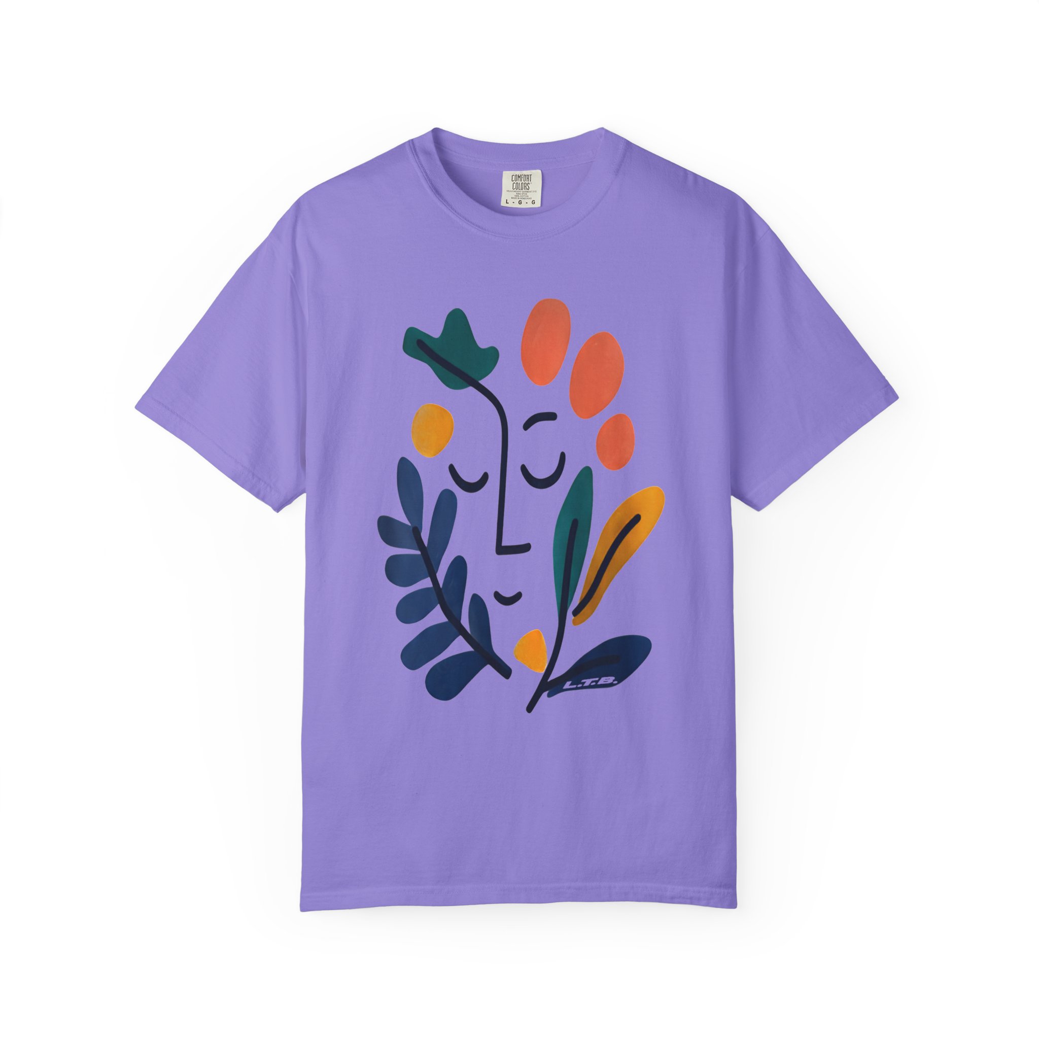 Abstract Floral Face T-Shirt — Minimalist Botanical Graphic Tee - Image 11