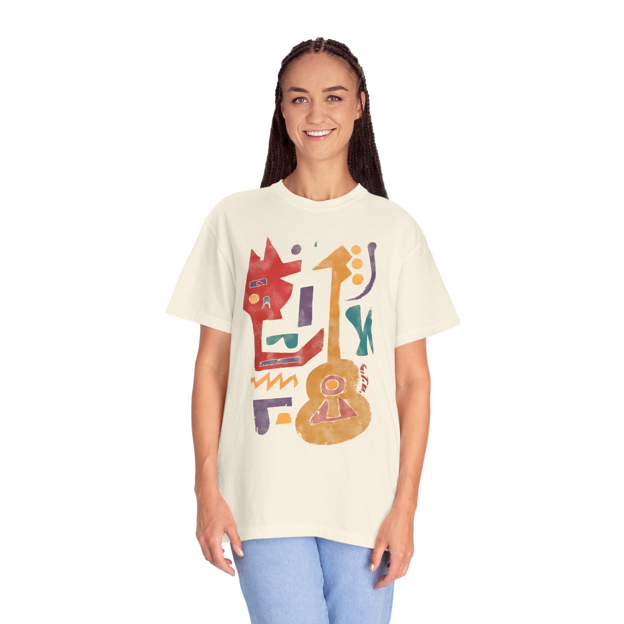 Colorful Guitar Abstract Music T-Shirt — Vibrant Guitar-Inspired Graphic Tee - Image 3