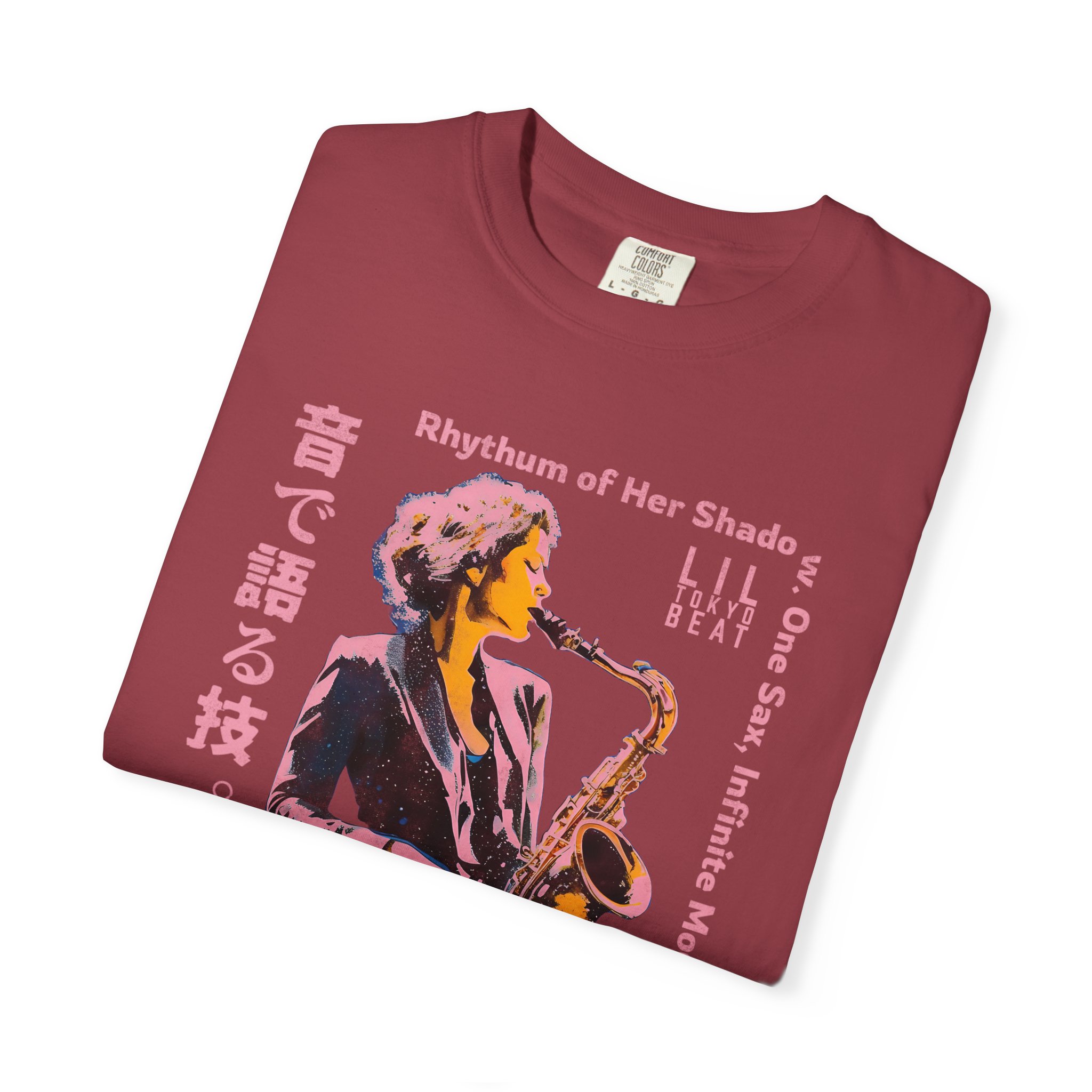 Saxophone Graphic Tee, Unisex Jazz T-shirt, Tokyo Urban Music Shirt, Japanese Design Top, Garment-Dyed Cotton Clothing, t0 - Image 27