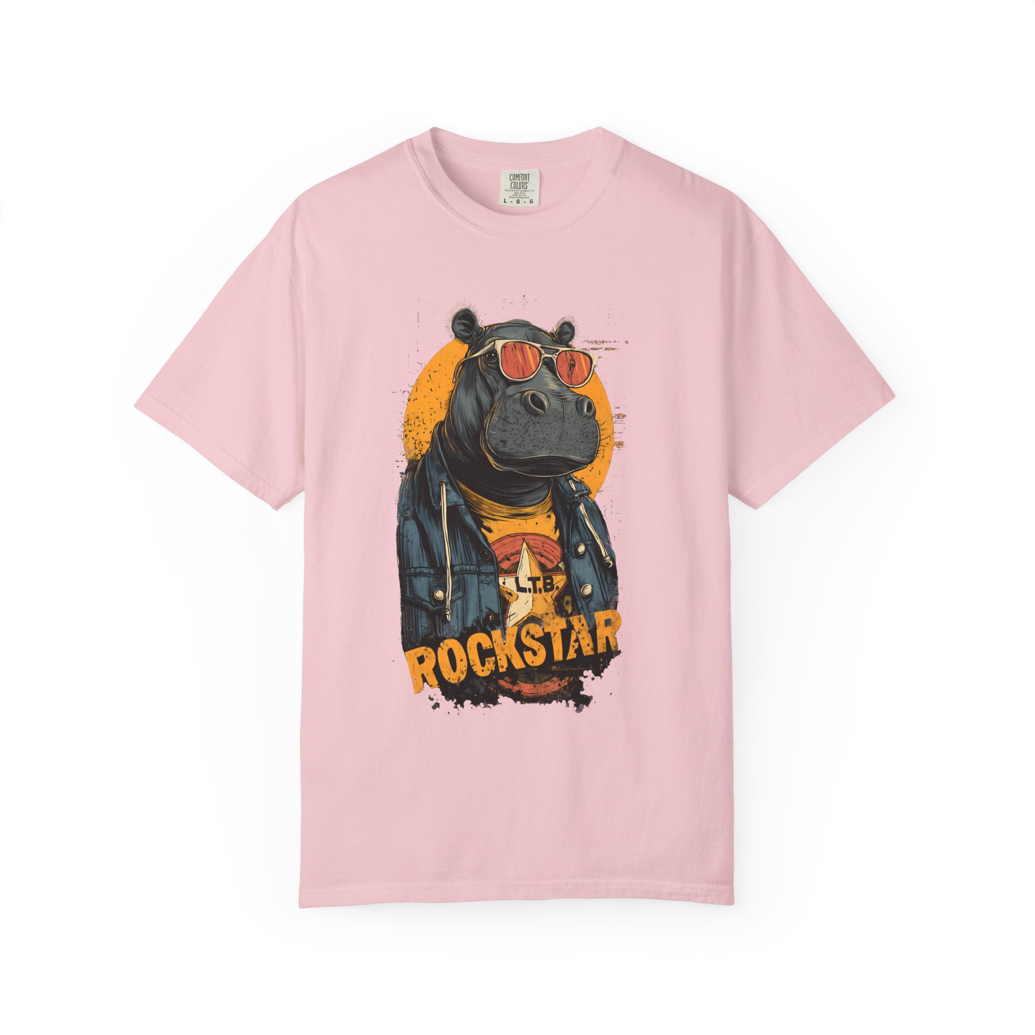 Rockstar Hippo Graphic T-Shirt — Cool Animal Music Tee - Image 12