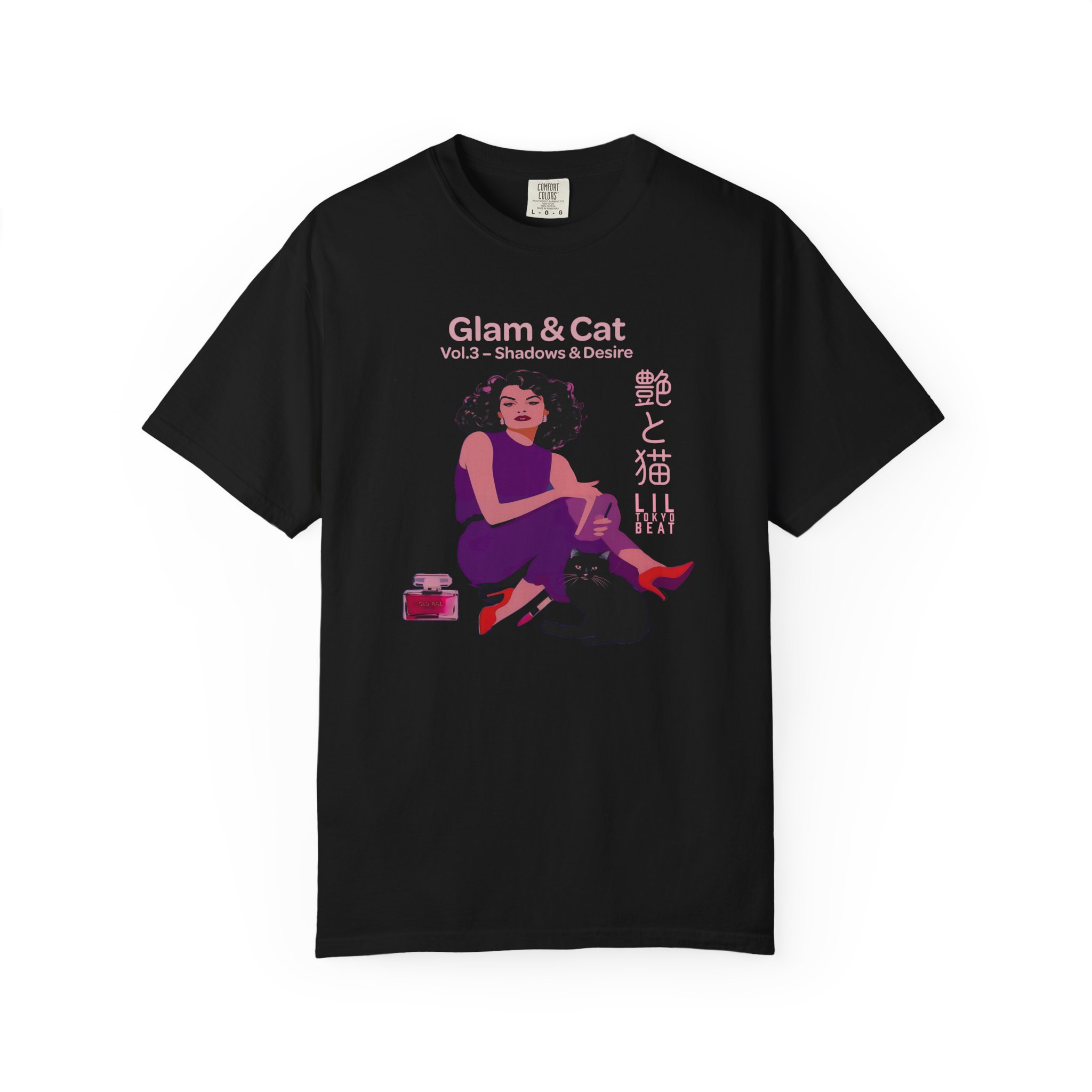 Japanese Cat & Glam Girl Aesthetic Graphic T-Shirt, Vol 3 - Shadows and Desire, Unisex Tee, Cat Lover Gift, Kawaii Shirt, Streetwear Style, t0 - Image 9