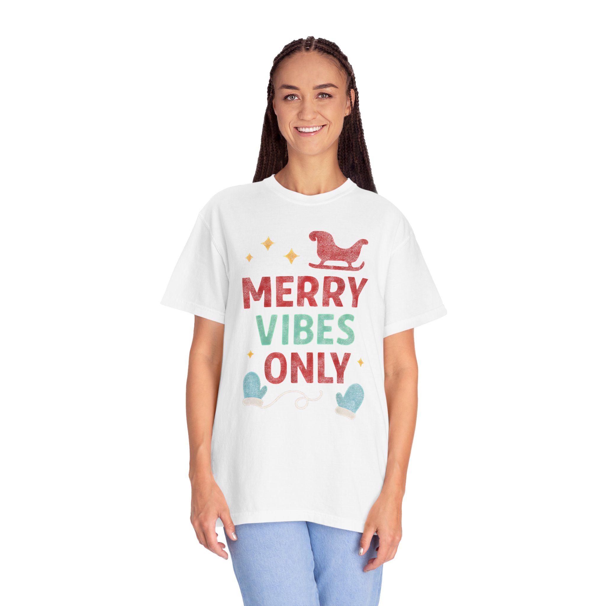 Merry Vibes Only T-Shirt — Festive Christmas Holiday Tee - Image 2