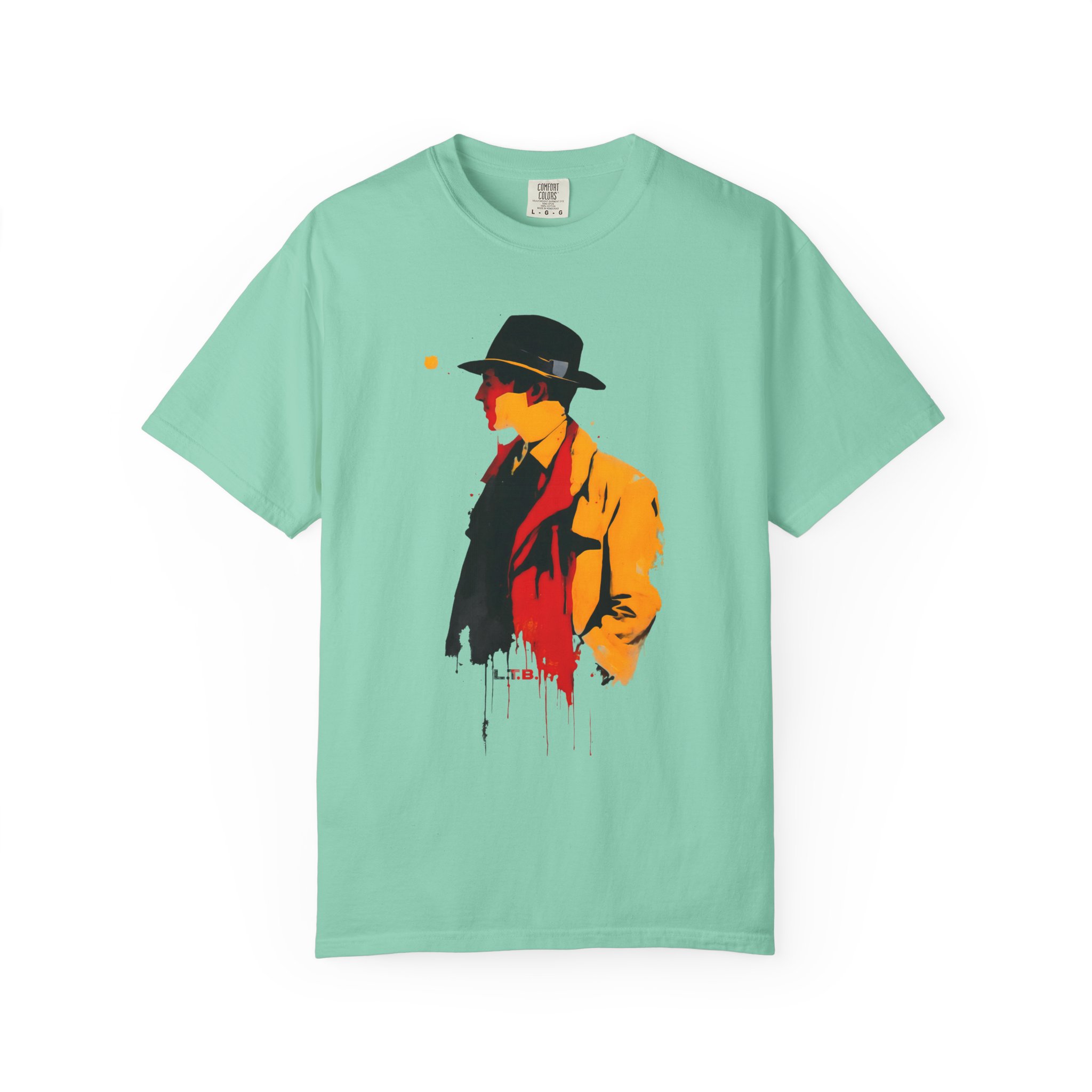 Mystery Noir Street Art Tee — Stylized Fedora Silhouette T-Shirt - Image 5