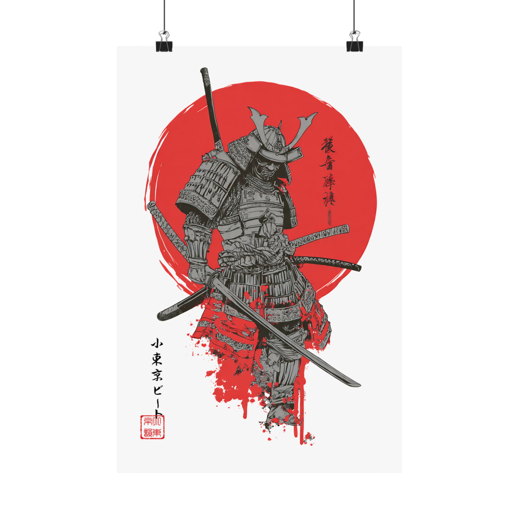 Samurai Poster — Matte Vertical Japanese Warrior Art with Red Sun - Image 5