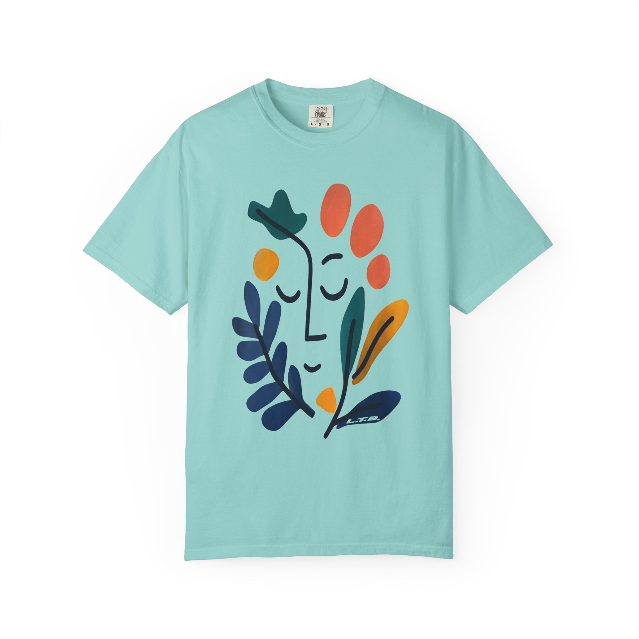 Abstract Floral Face T-Shirt — Minimalist Botanical Graphic Tee - Image 6