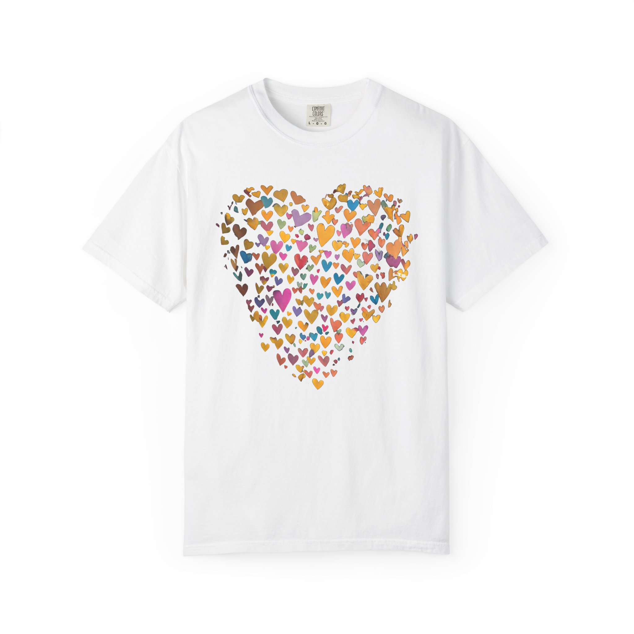 Colorful Heart Collage T-Shirt – Cute Valentine Love Art Tee Gift