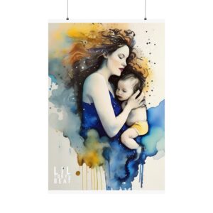 Artistic Motherhood Poster, Matte Wall Art, Home Decor, Gift for New Moms, Nursery Decoration, Mother's Day Gift